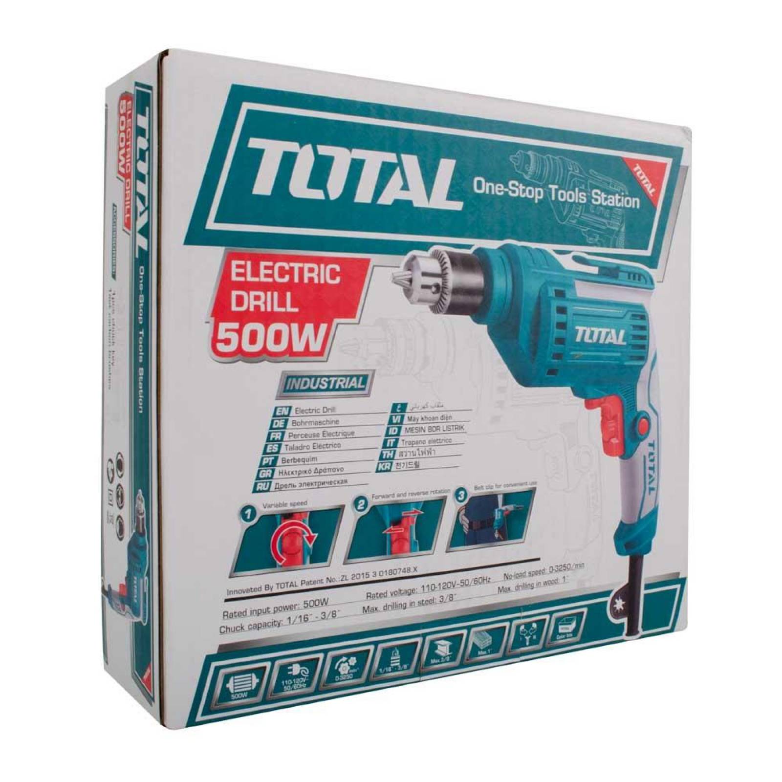 Taladro 3/8 500 W 