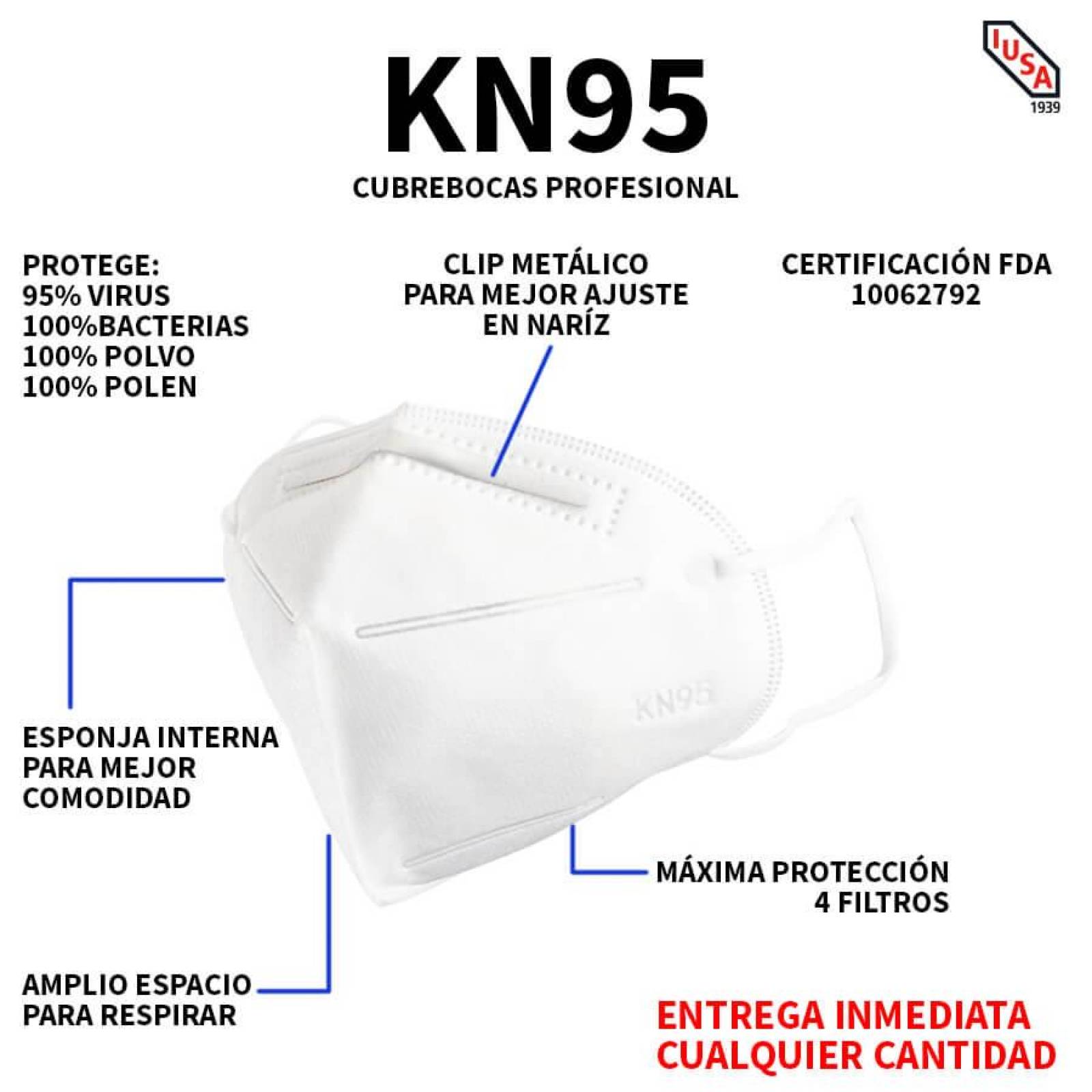 Cubrebocas Kn95 Certificado Precio Mayoreo 50 Piezas