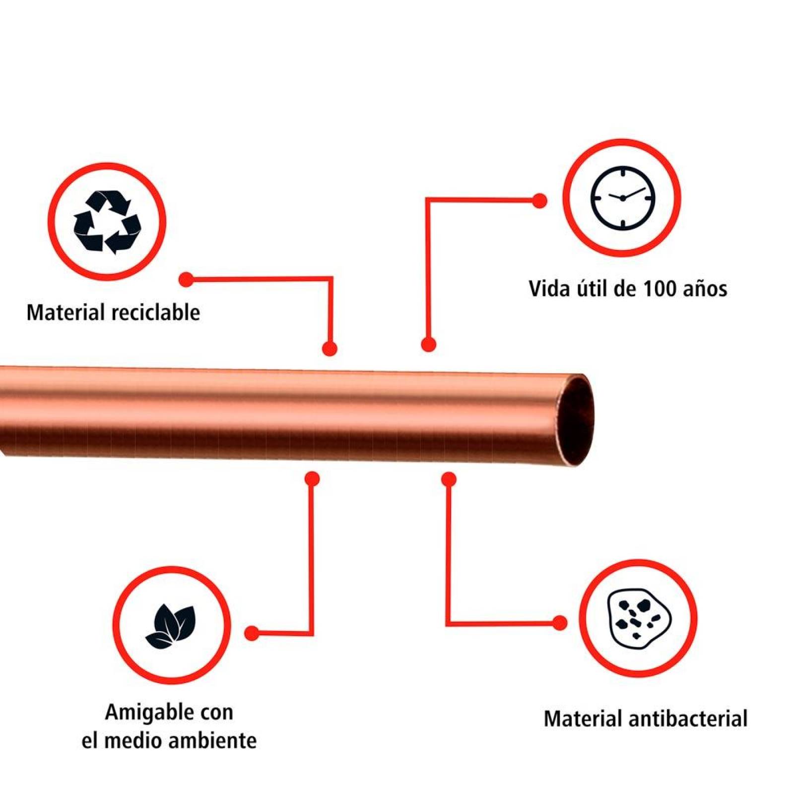 Tubo de Cobre Tipo L Tramo de 3.05 m 1/2