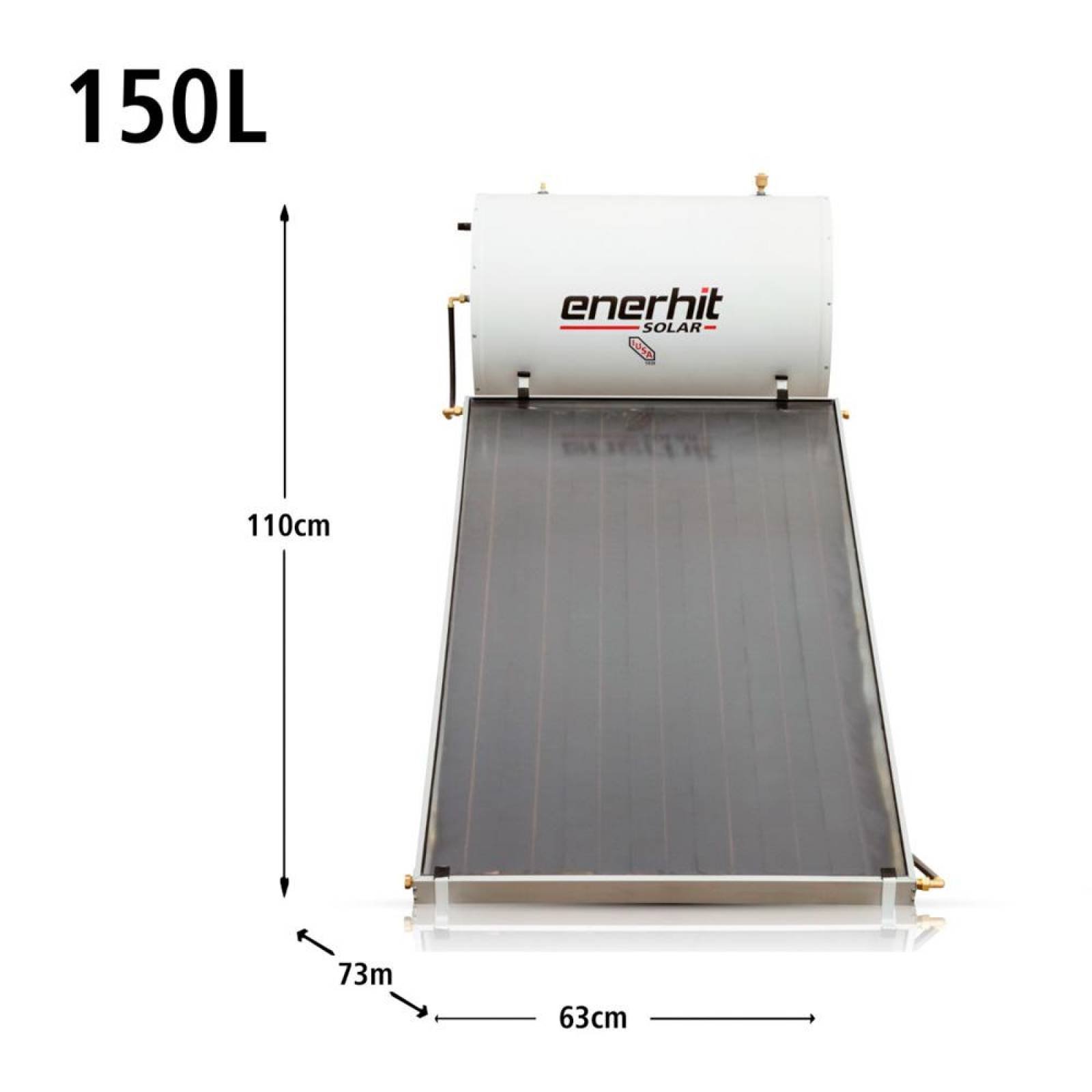 Calentador solar con cubierta de vidrio, 150 L, Enerhit 