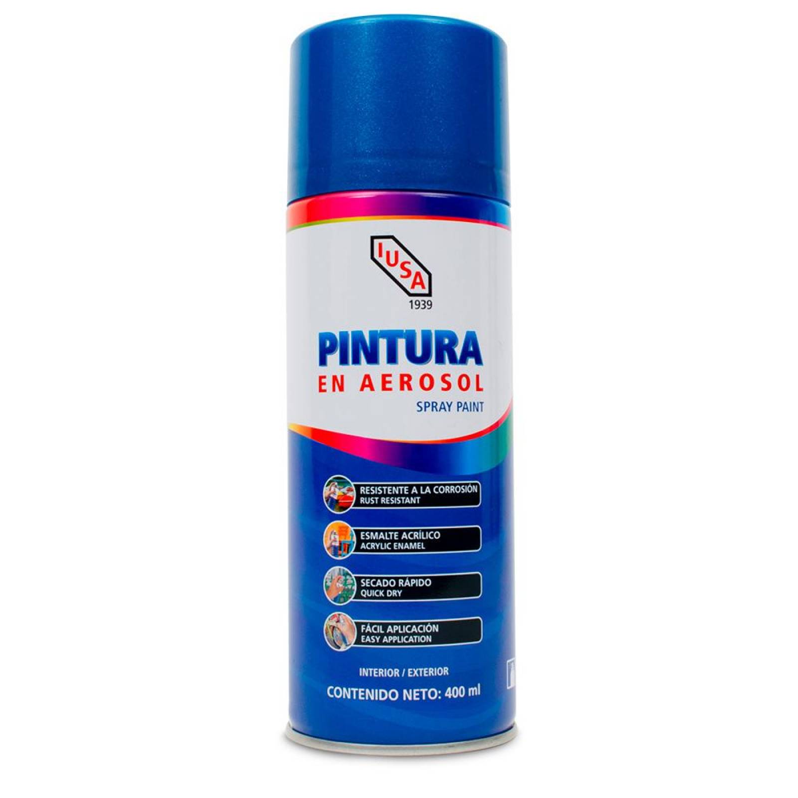 Pintura color azul metálico en aerosol 