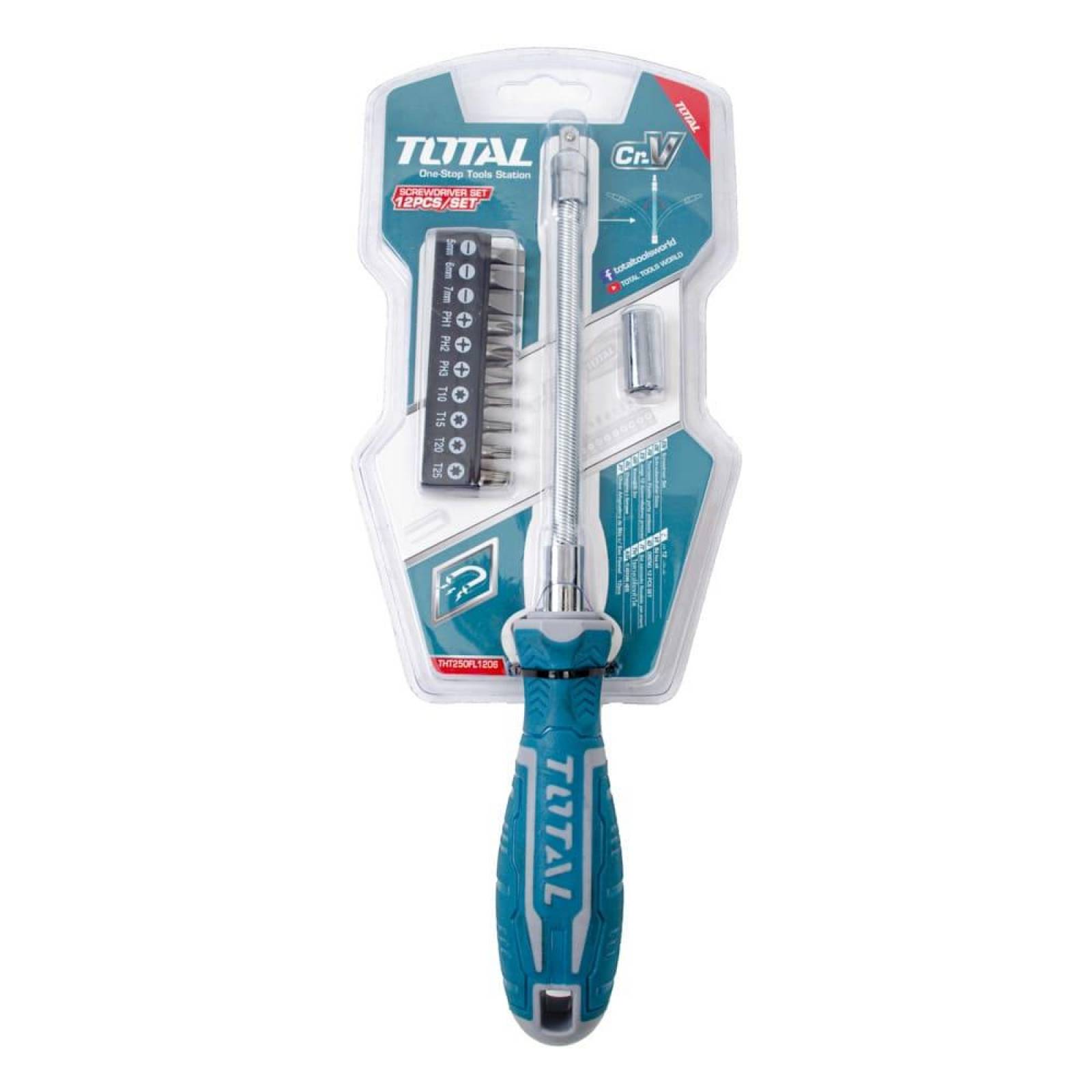 Juego de desarmador flexible con 12 piezas 