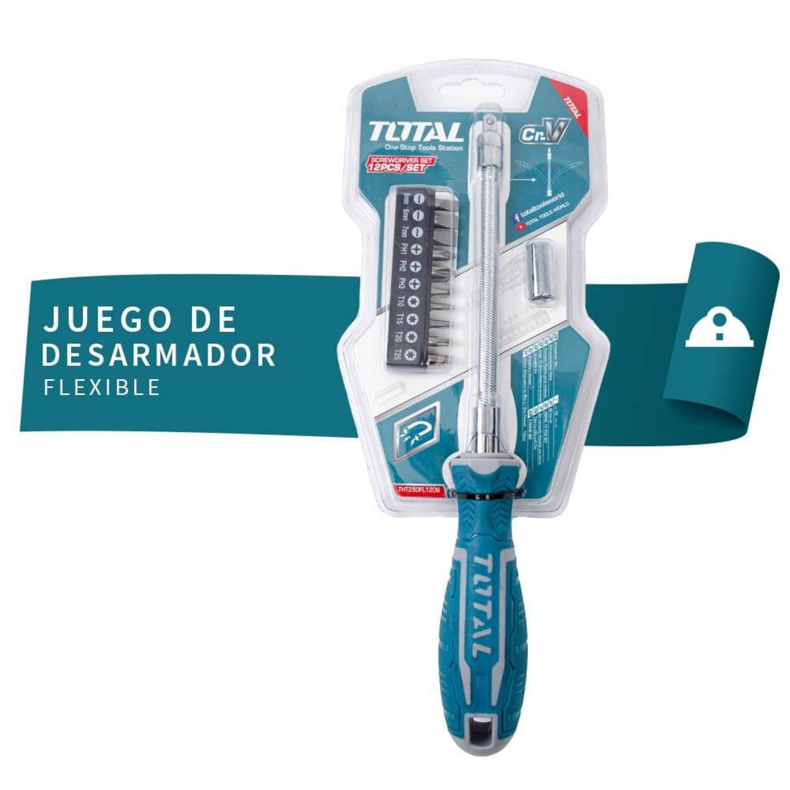 Juego de desarmador flexible con 12 piezas 