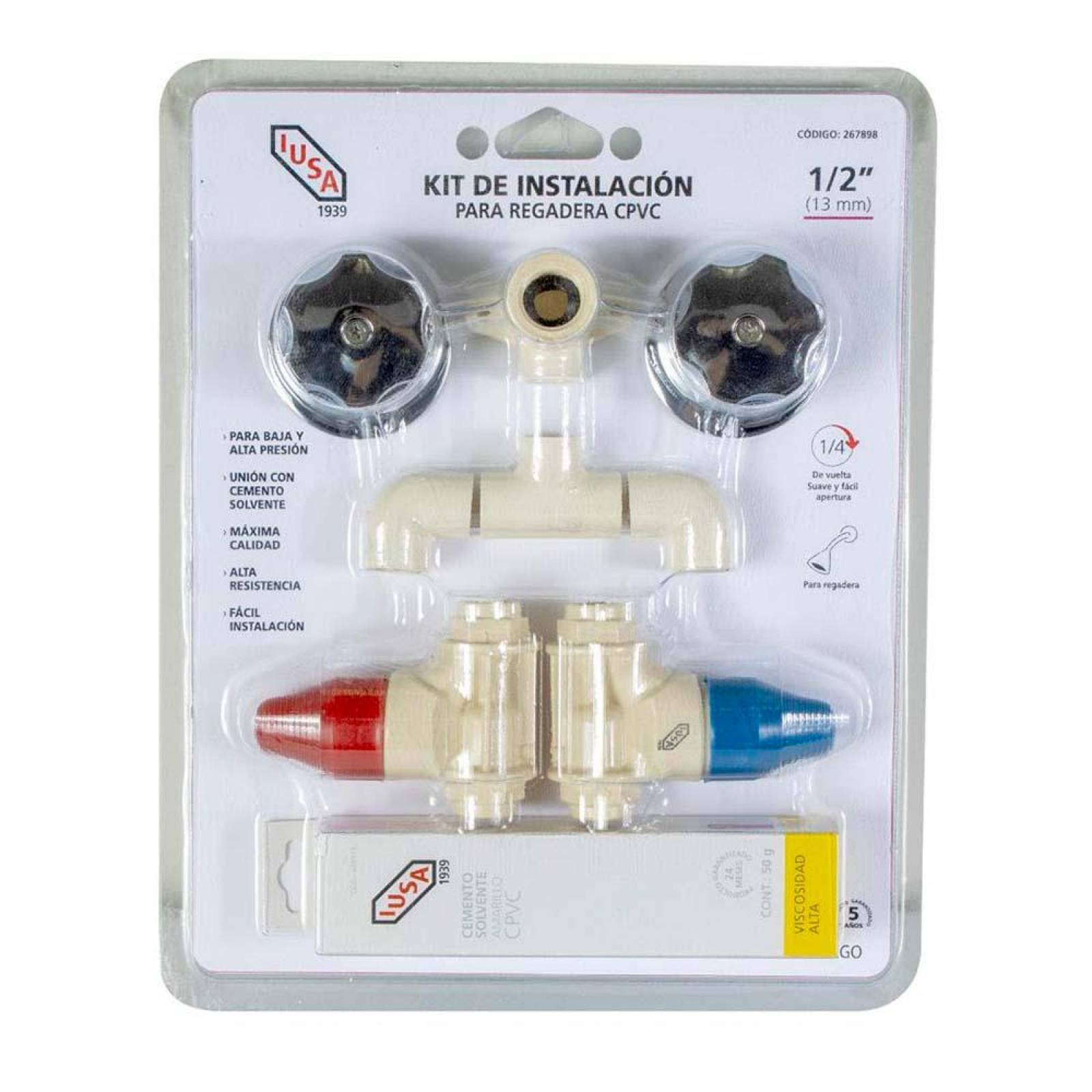 Kit De Instalación Para Regadera, De Cpvc, Iusa Flow