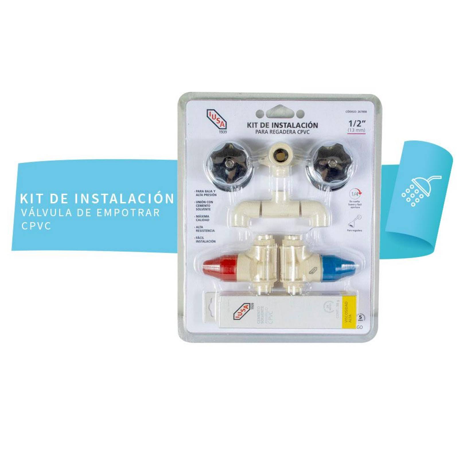 Kit De Instalación Para Regadera, De Cpvc, Iusa Flow