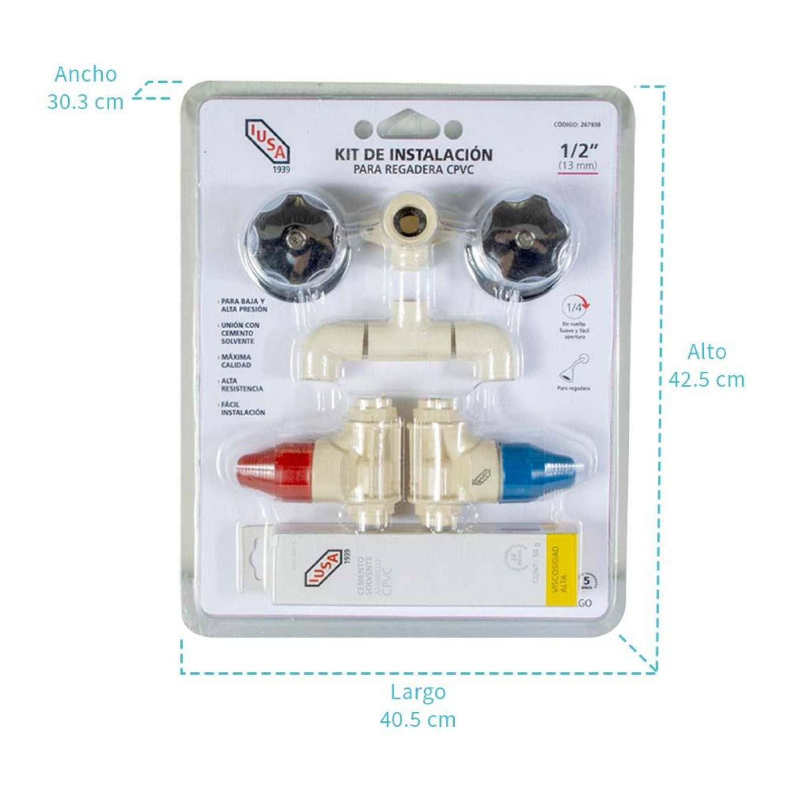 Kit De Instalación Para Regadera, De Cpvc, Iusa Flow