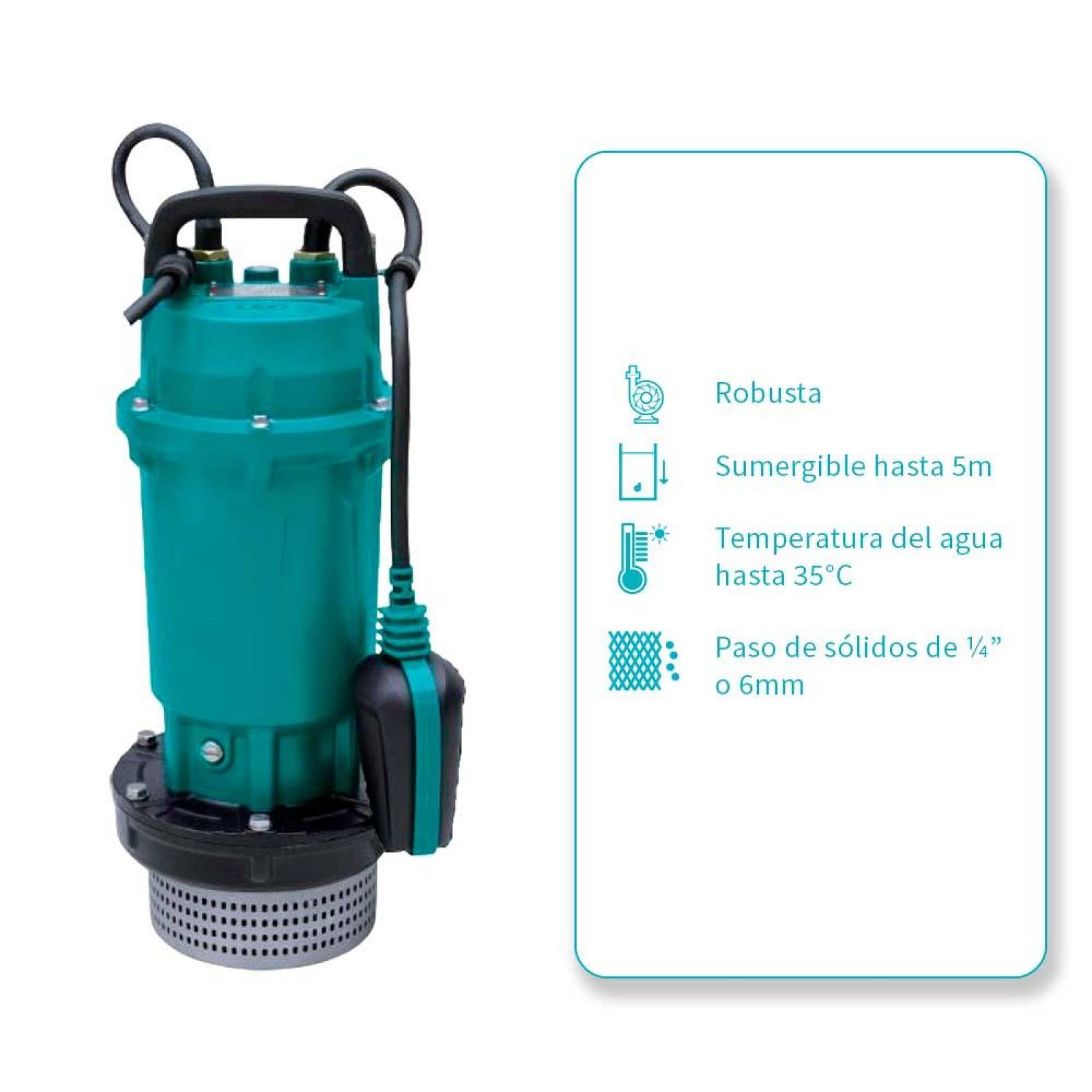 Bomba Sumergible Para Agua Turbia 1.0 HP 