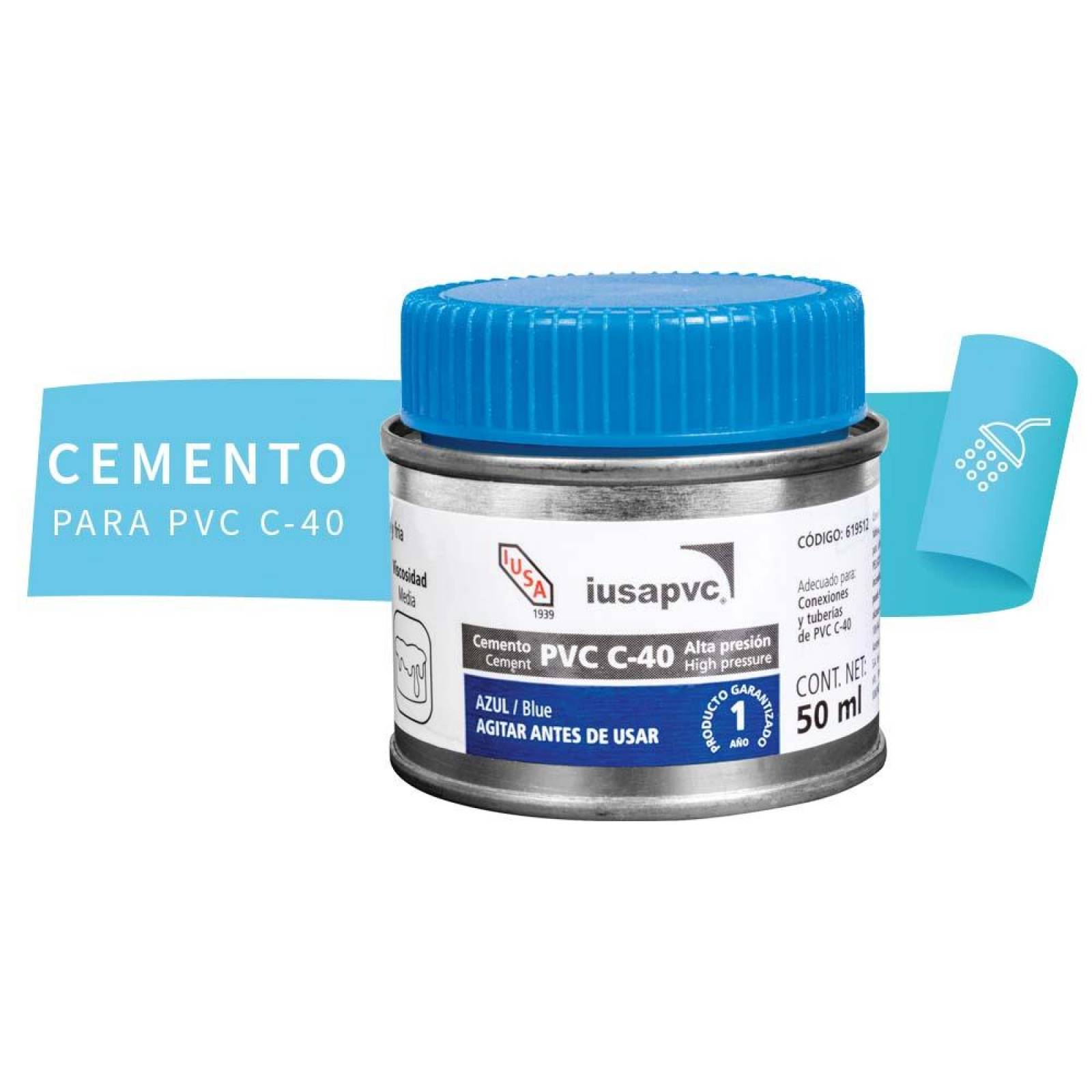 Cemento iusa mini pvc azul 