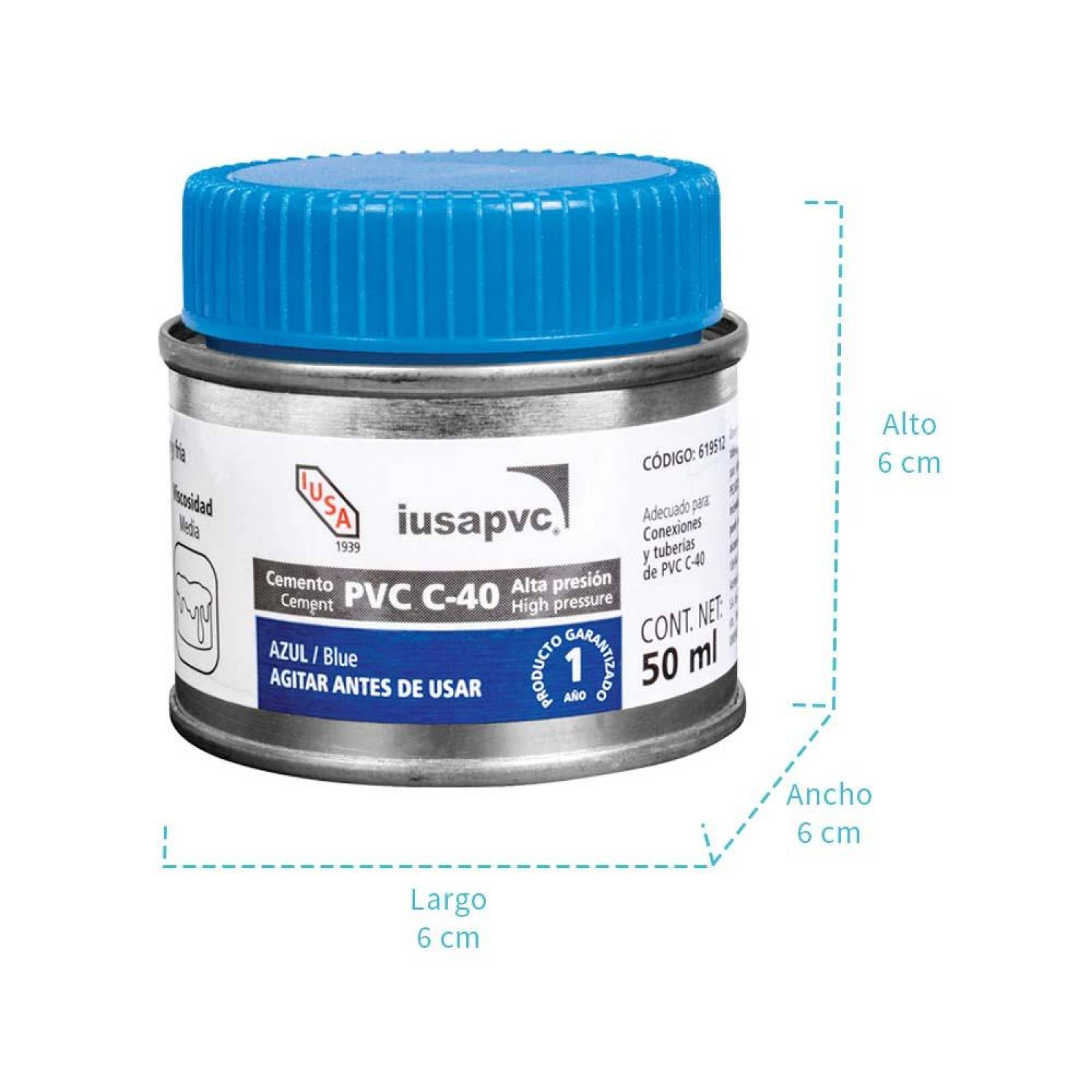 Cemento iusa mini pvc azul 