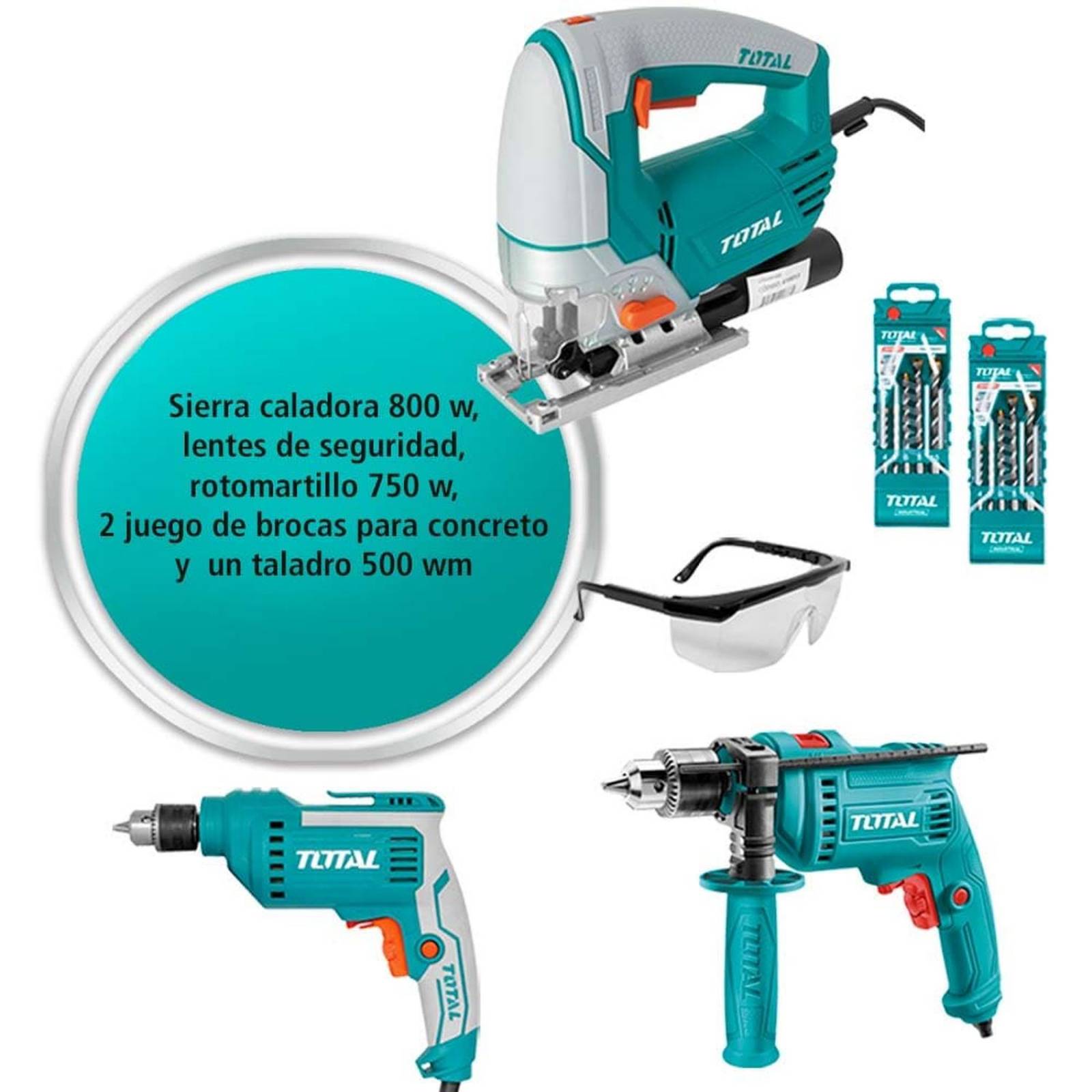 Combo Sierra Caladora, Lentes de Seguridad, Rotomartillo y mas 