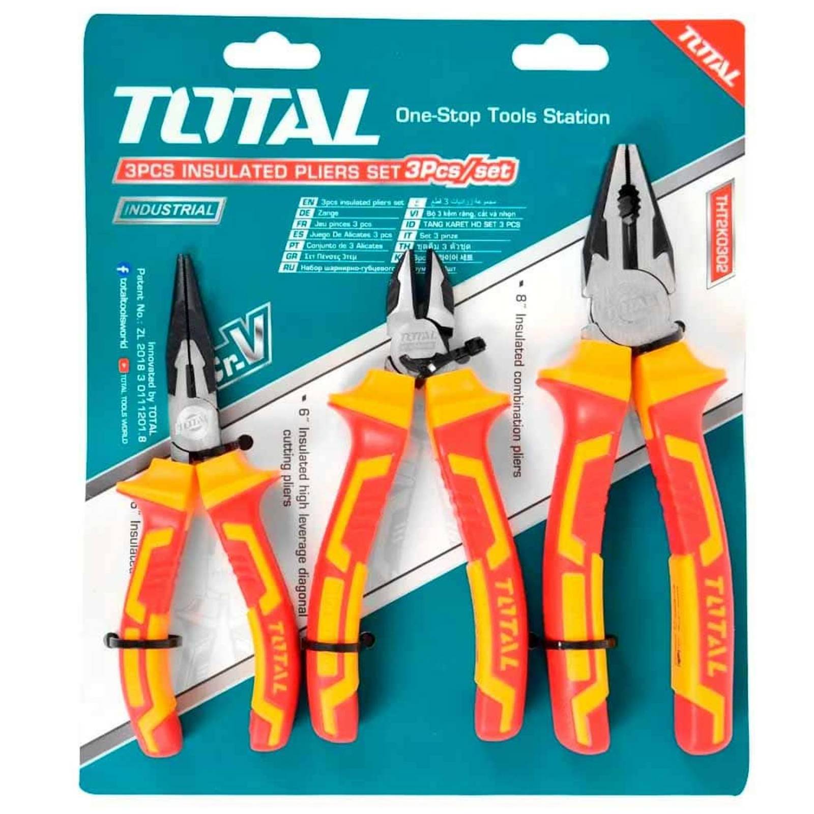 Combo Caja de herramientas + Juego de 3 Pinzas Dieléctricas