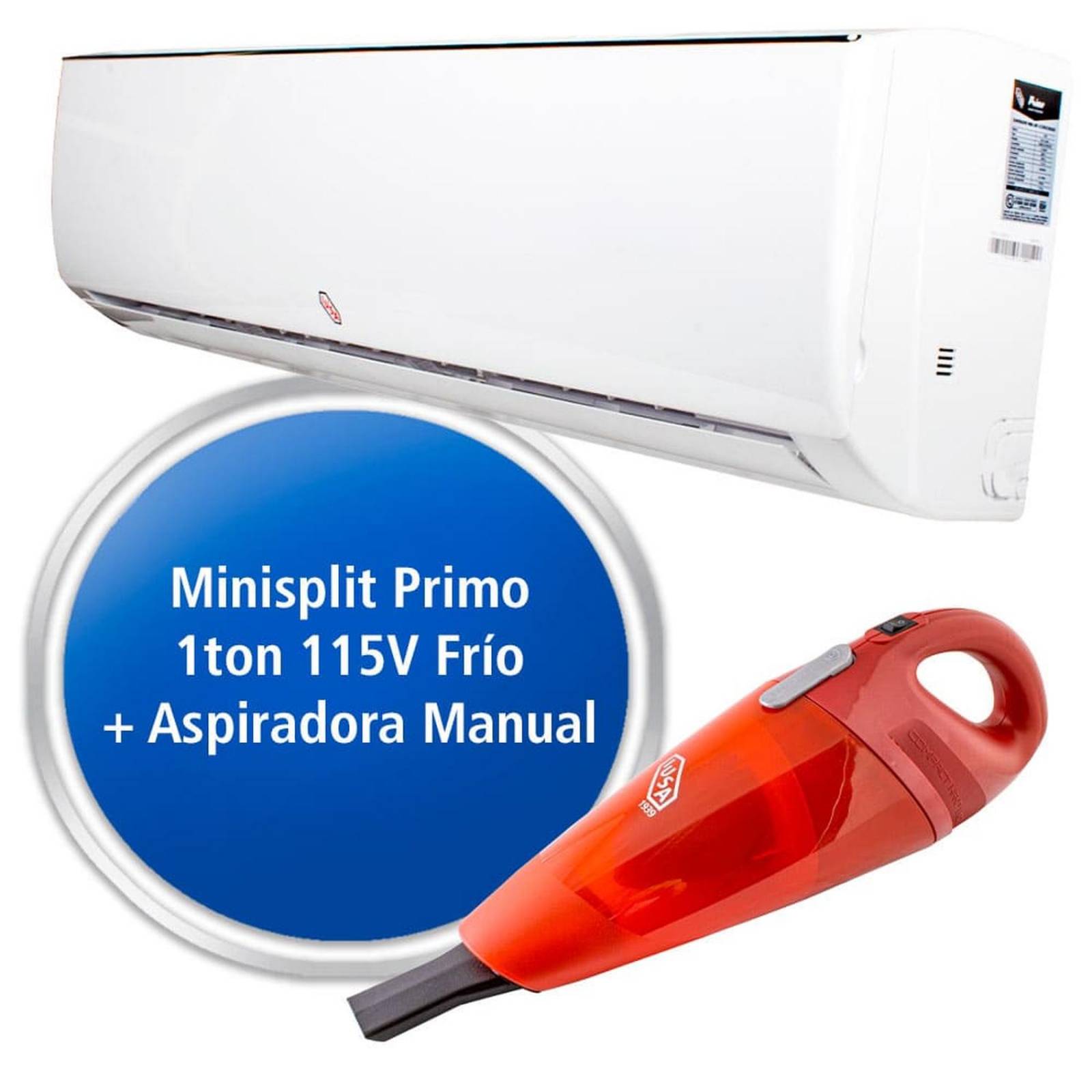 Kit Mini Split 1 Ton., Solo Frío 115 V. + Aspiradora de Mano 