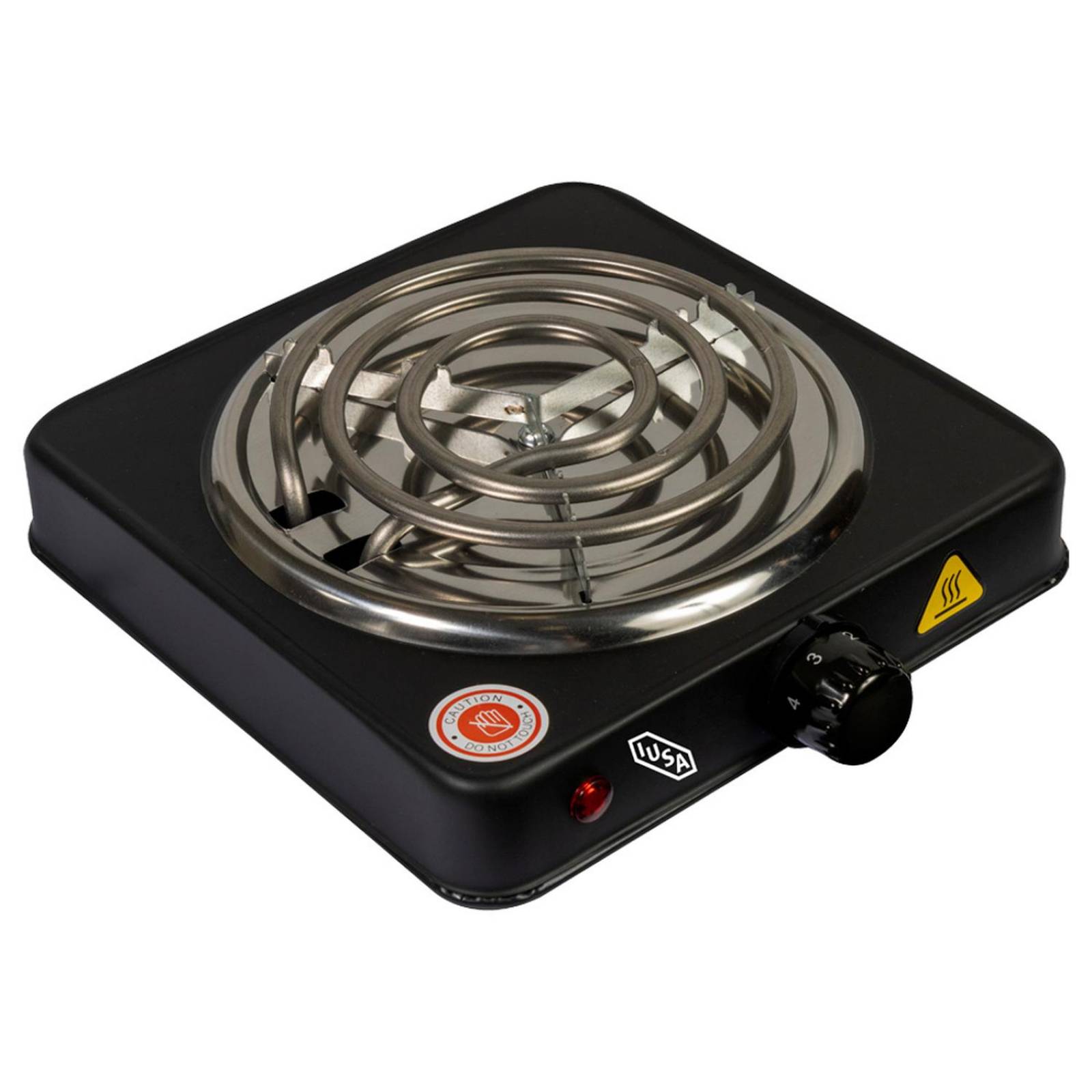 Parrilla Eléctrica, 1 Quemador Espiral, 1000 W. Color Negro 