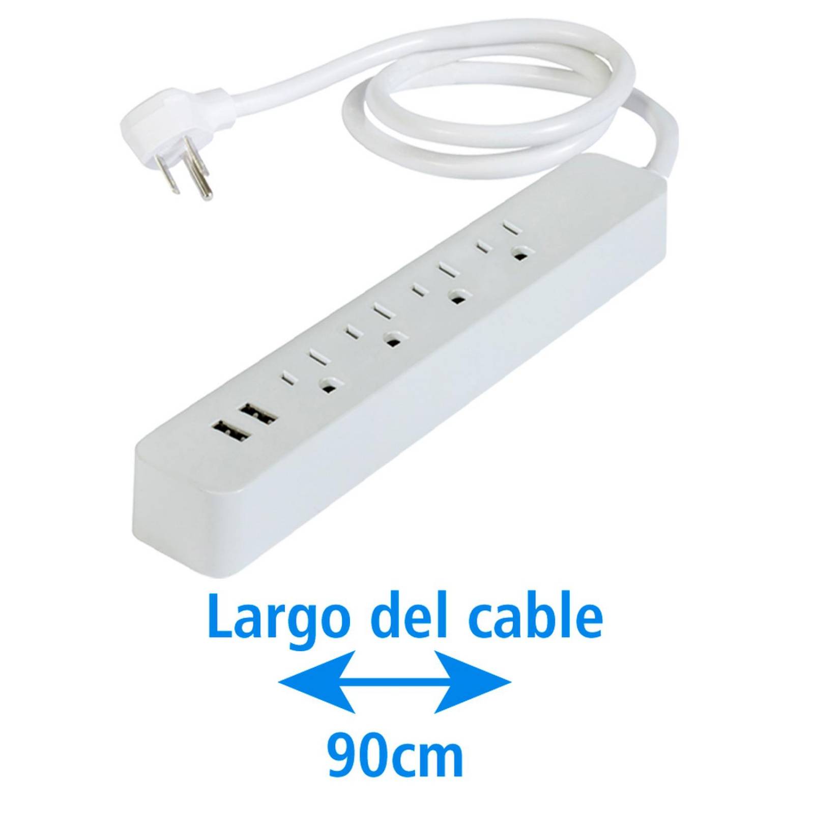 Multicontacto IUSA 4 Entradas con Supresor de Picos y 2 USB 