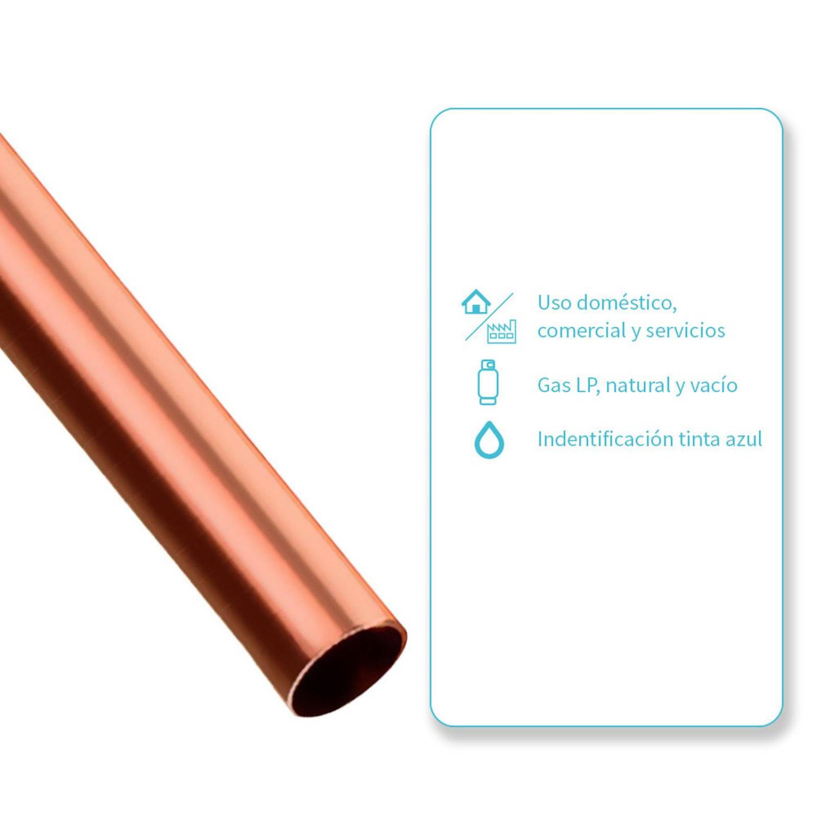 Tubo Rígido Tipo L, Tramo De 3/4, 13 Mm X 1 M 