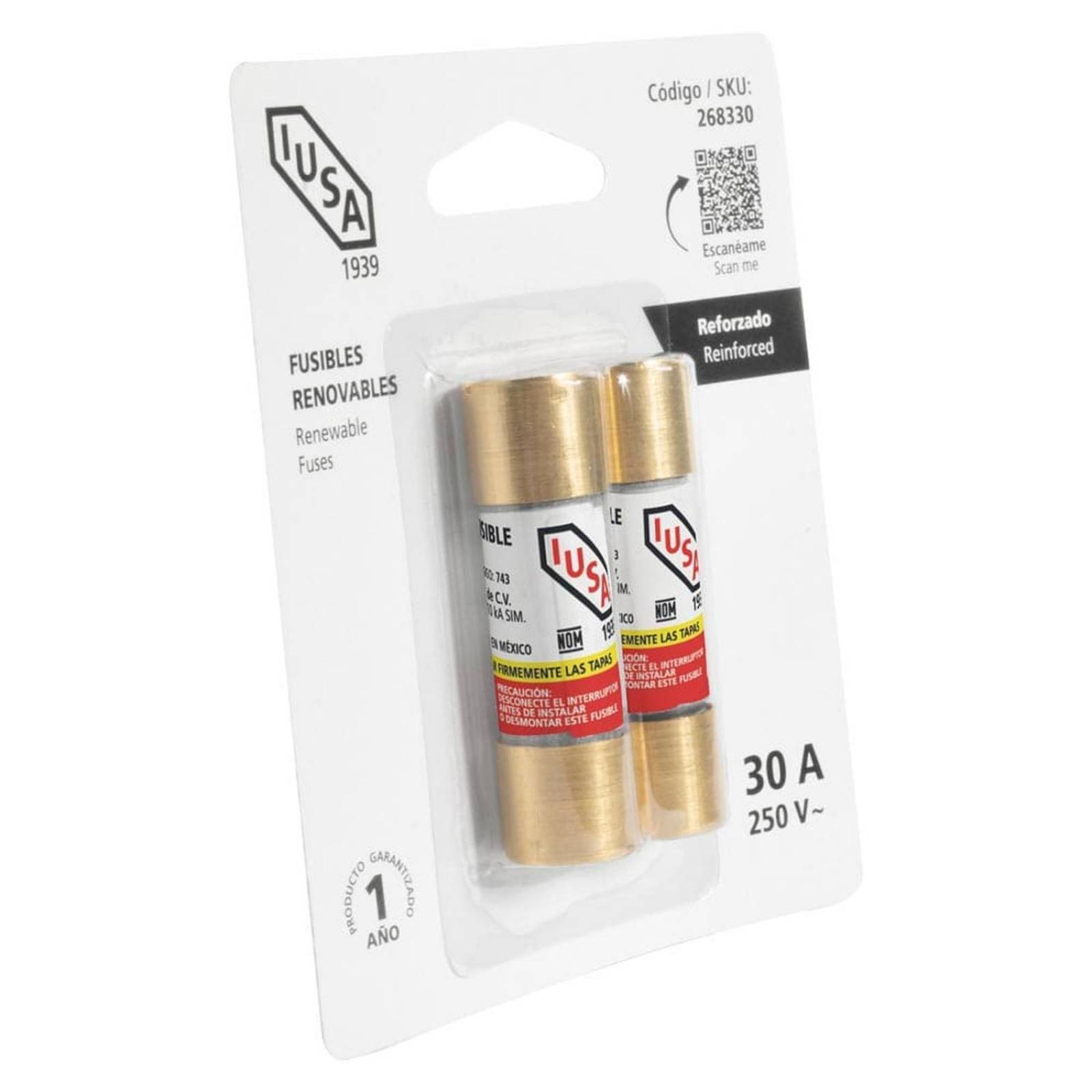 Cartucho Para Fusible Iusa, 30 A Blister, 2 Piezas 