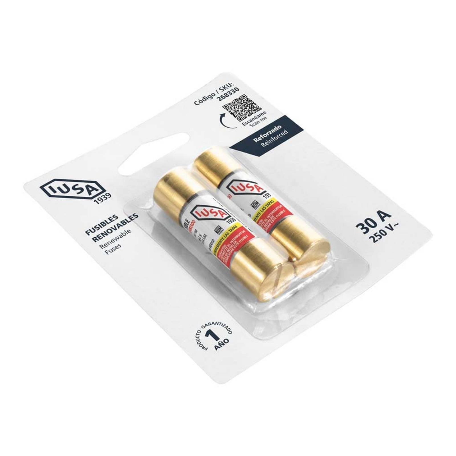 Cartucho Para Fusible Iusa, 30 A Blister, 2 Piezas 