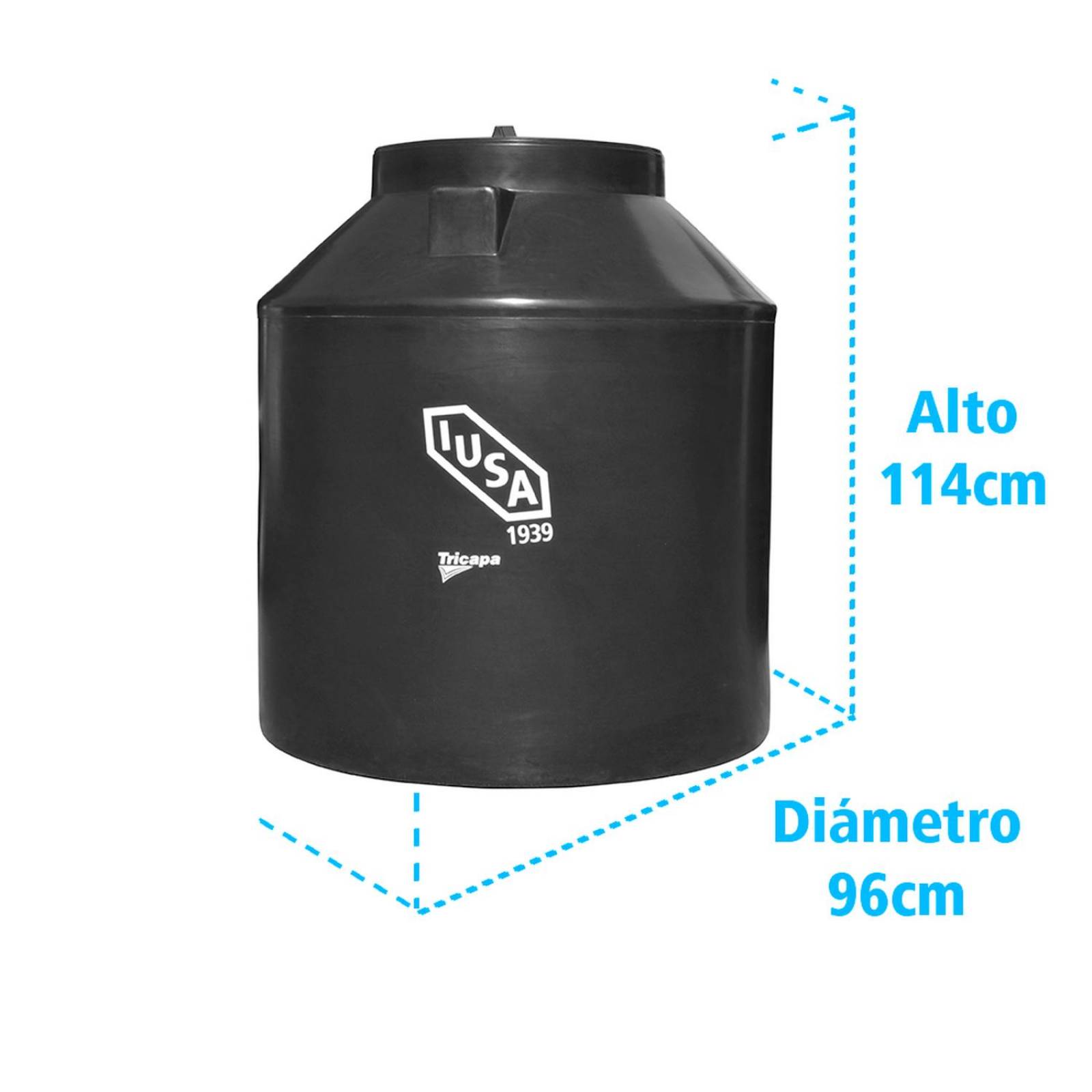 Tinaco Tricapa IUSA, 600 L., Negro + Accesorios Alta Presión 