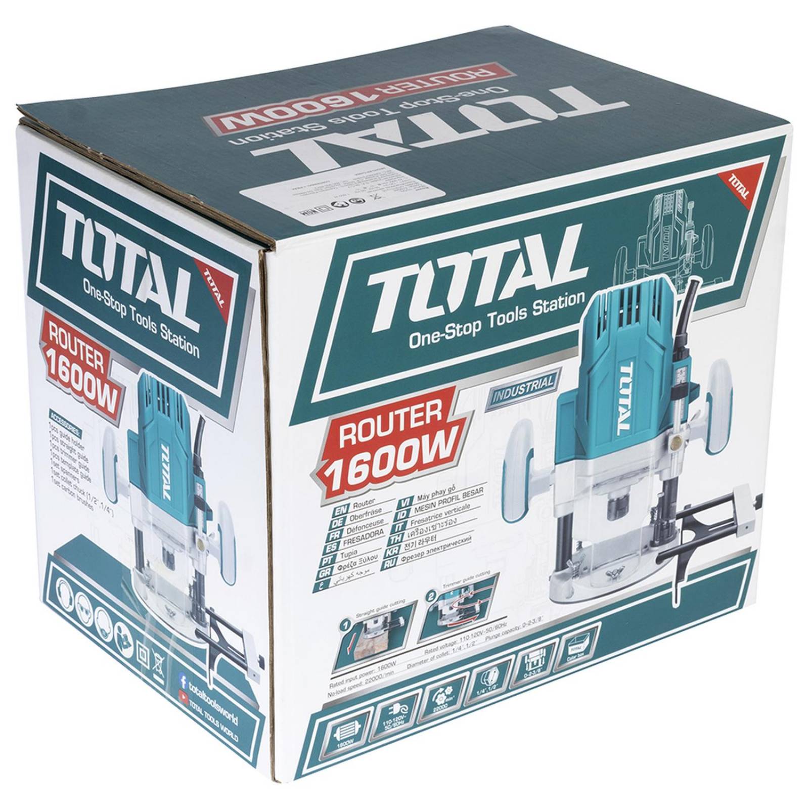 Router, Fresadora de Mano, Total, 1,600 W