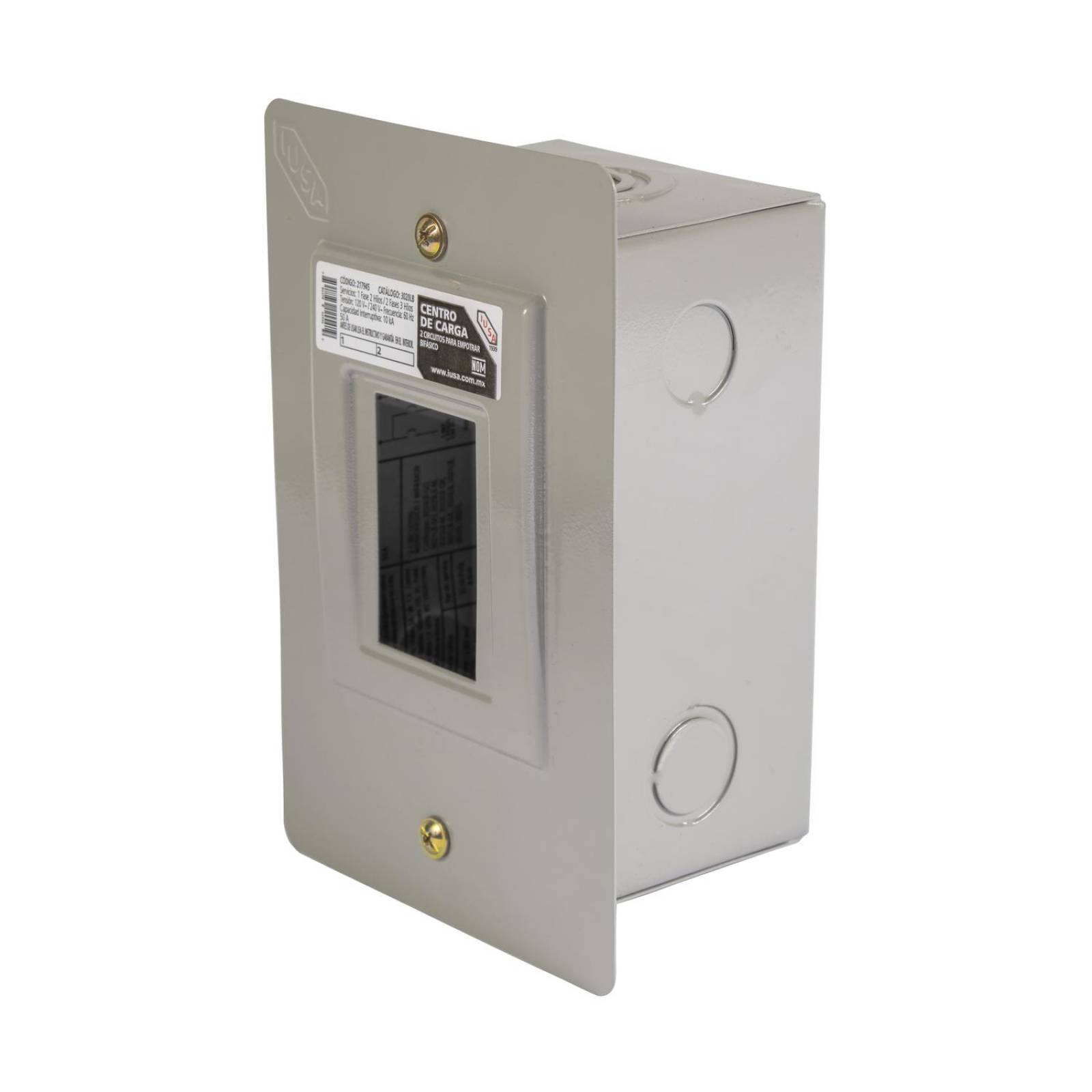 Centro de carga de 2 circuitos bifásico empotrable, iusa 