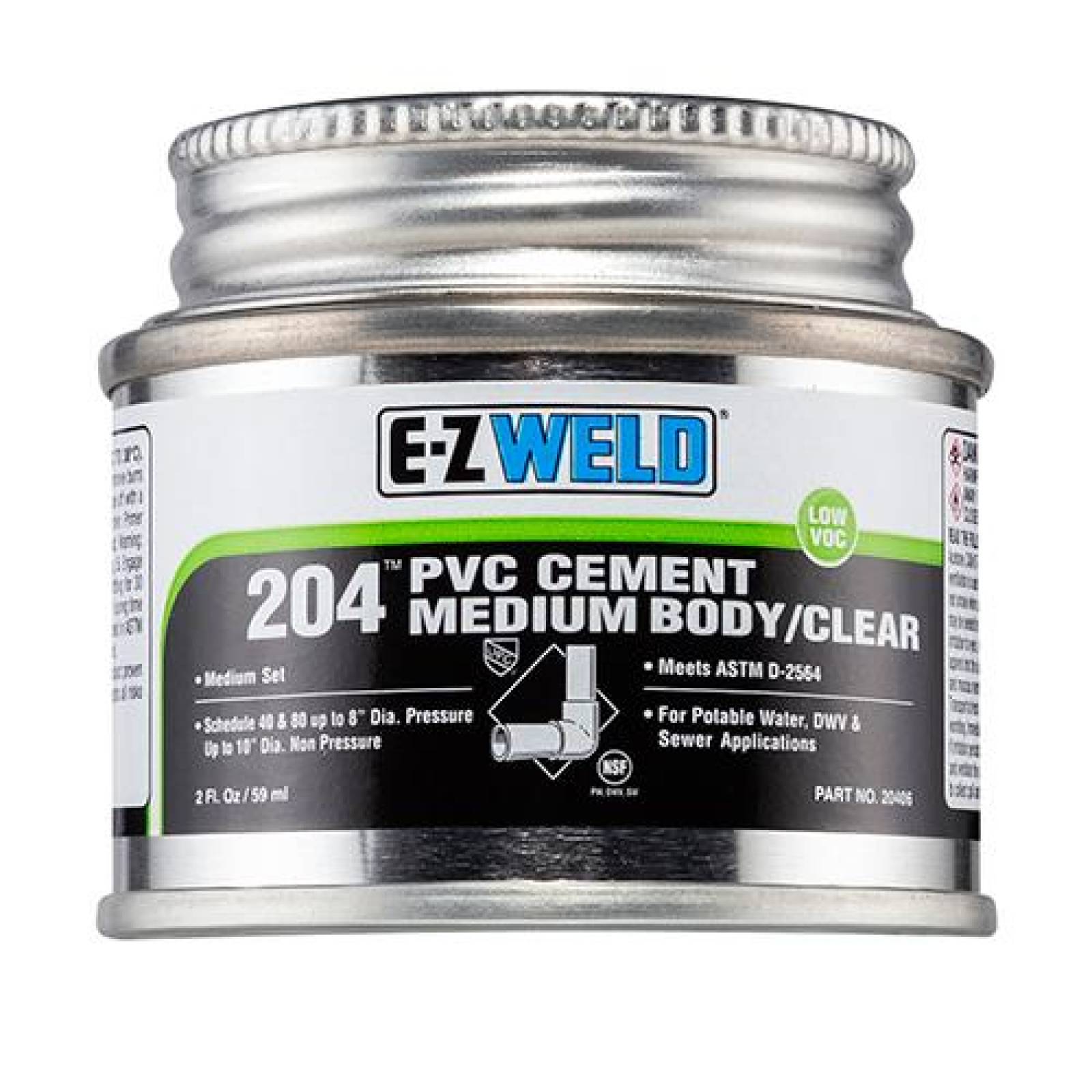 Cemento PVC C80, mod. 204 azul, E-Z WELD 240ml 