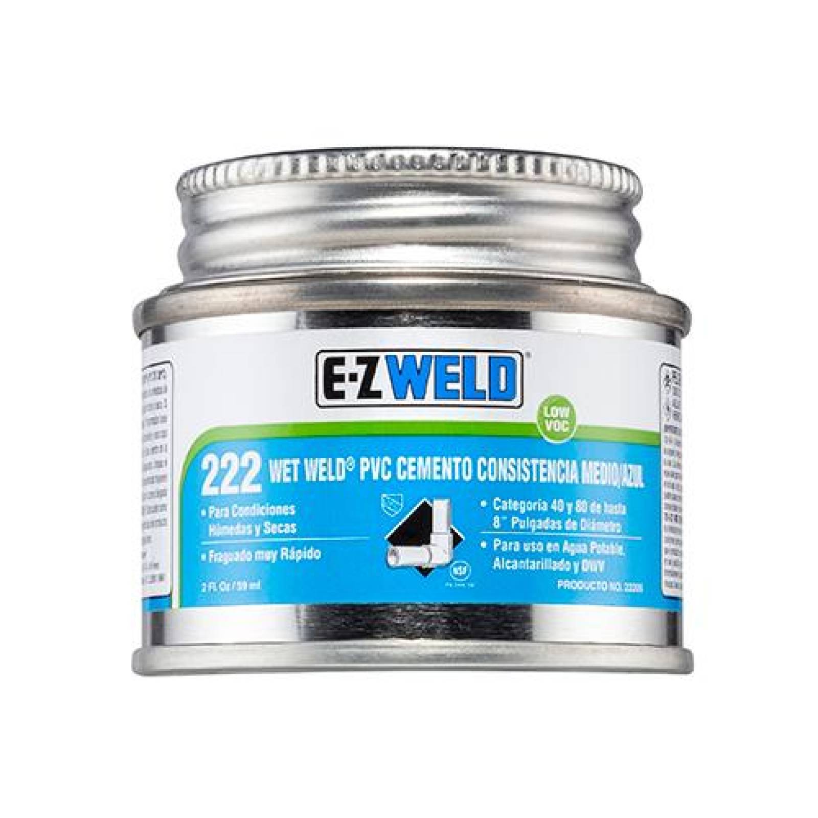 Cemento PVC C40 y C80, mod. 222 azul, E-Z WELD 120ml 