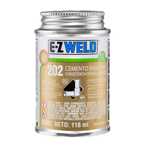 Cemento PVC C40, mod. 202 transparente, E-Z WELD 475ml 