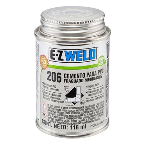 Cemento PVC C80, mod. 206 gris, E-Z WELD 240ml 