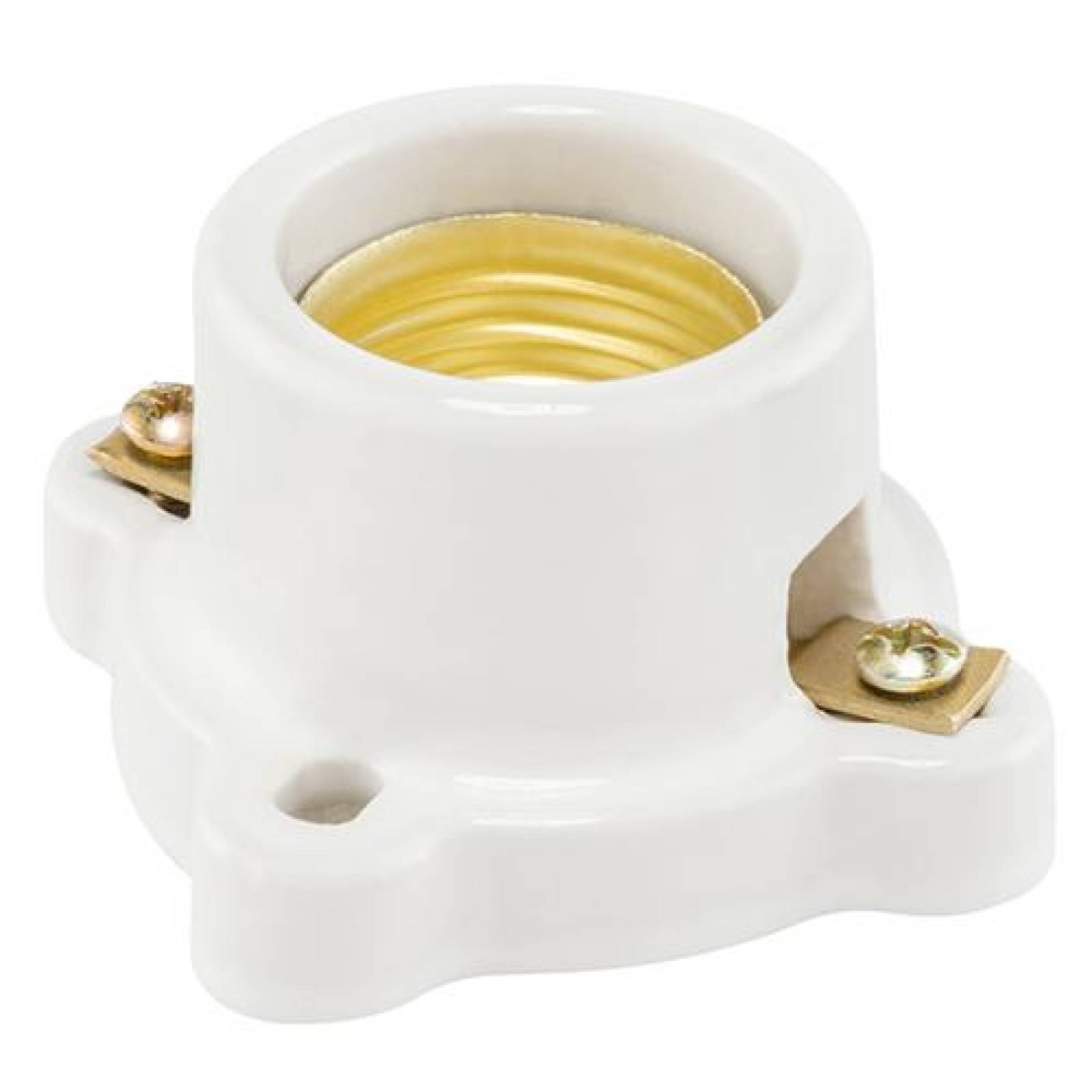 Portalámpara De Porcelana Cuadrado, Casquillo Latón Socket 