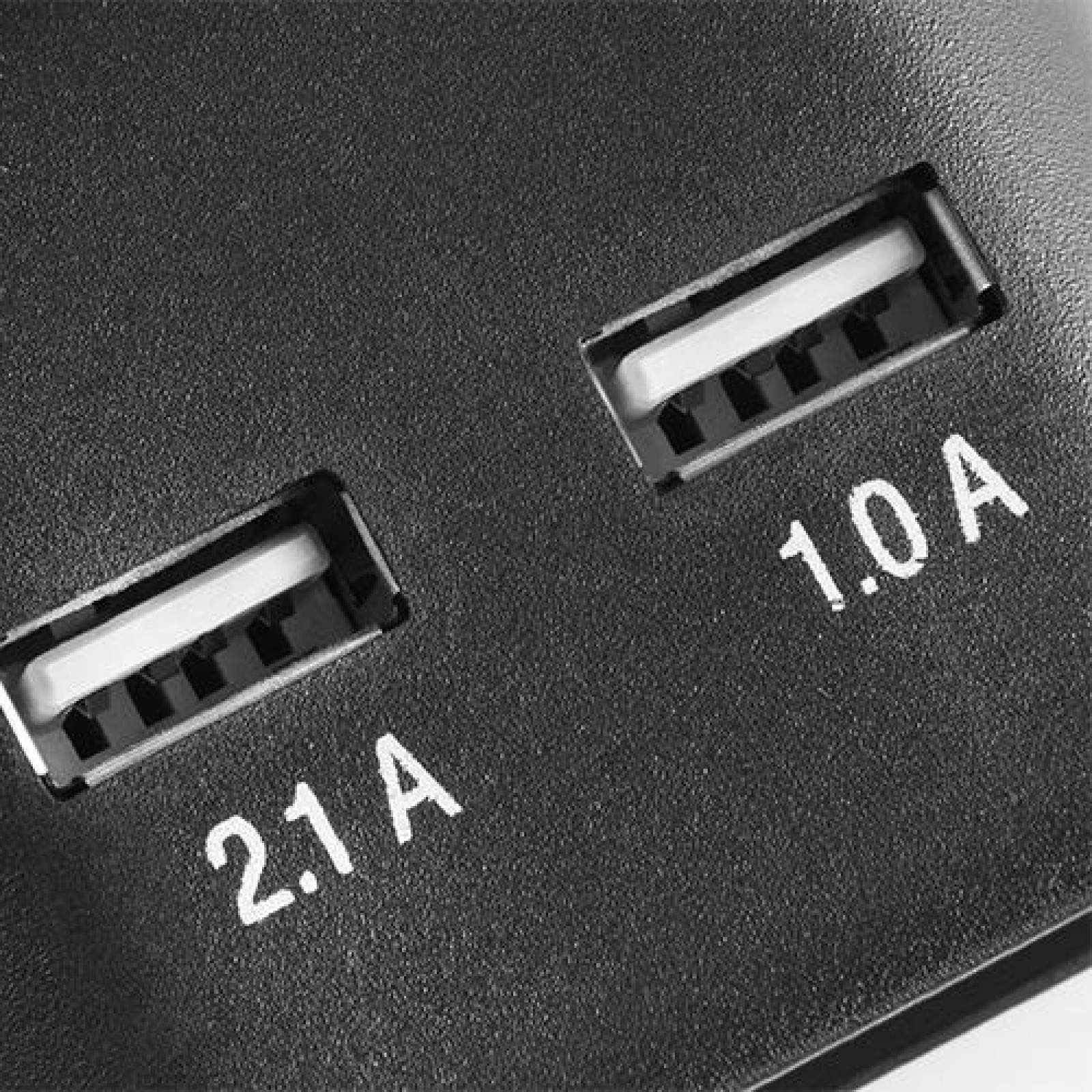 Barra Multicontacto 6 tomas, USB y cable 91 cm 