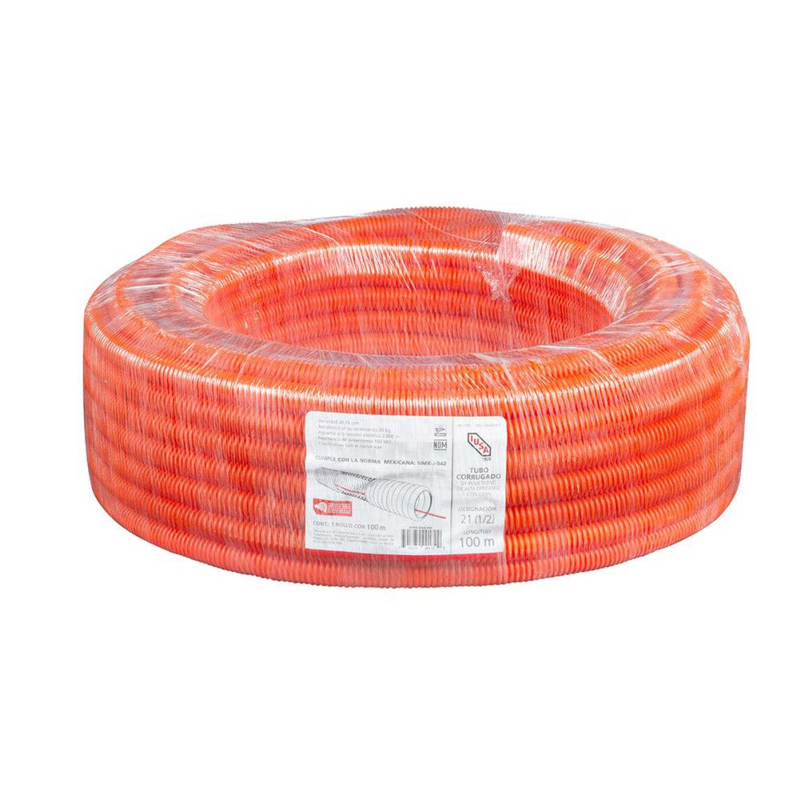 Poliducto corrugado 1/2", rollo 100 m 