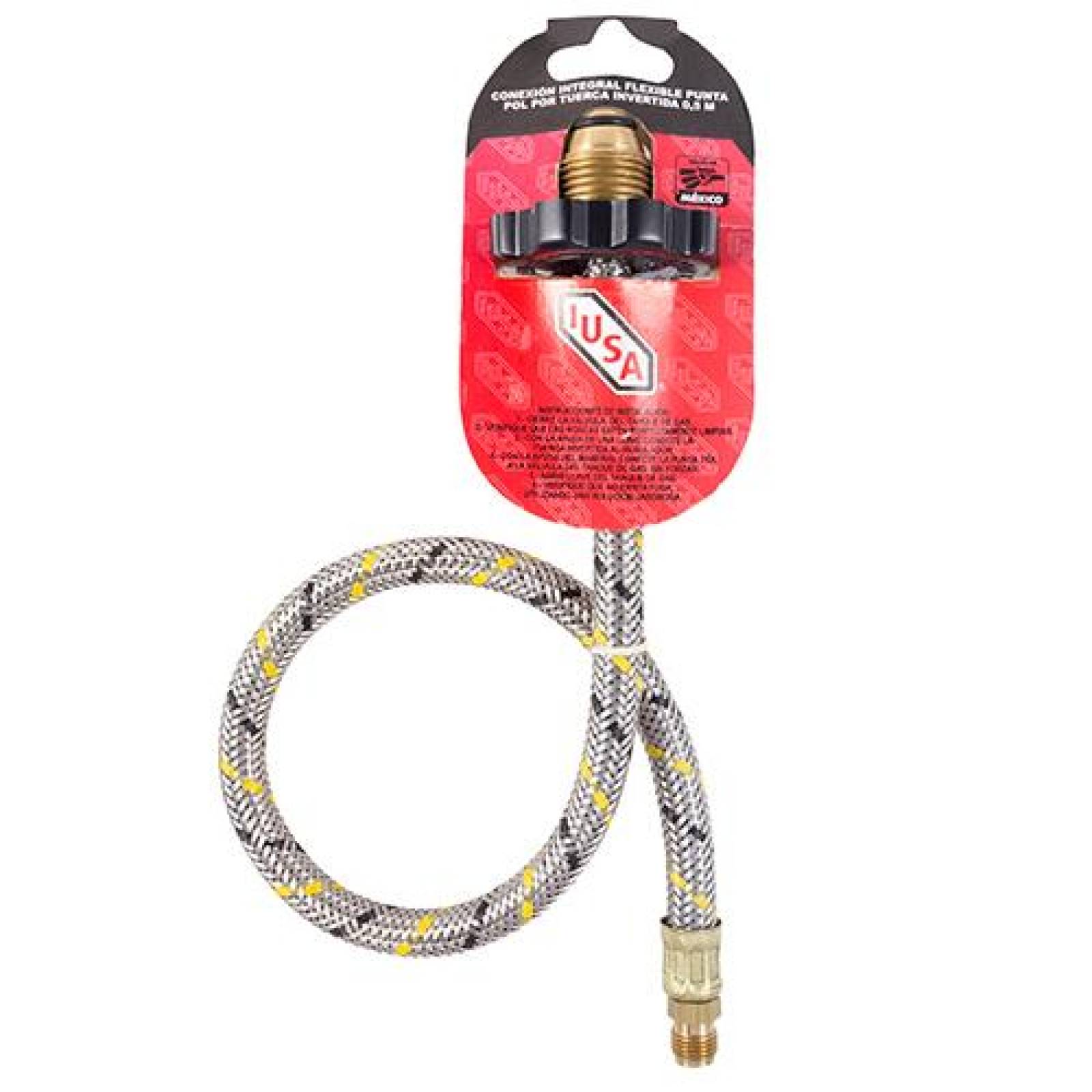 Manguera con maneral p/gas L.P. y natural