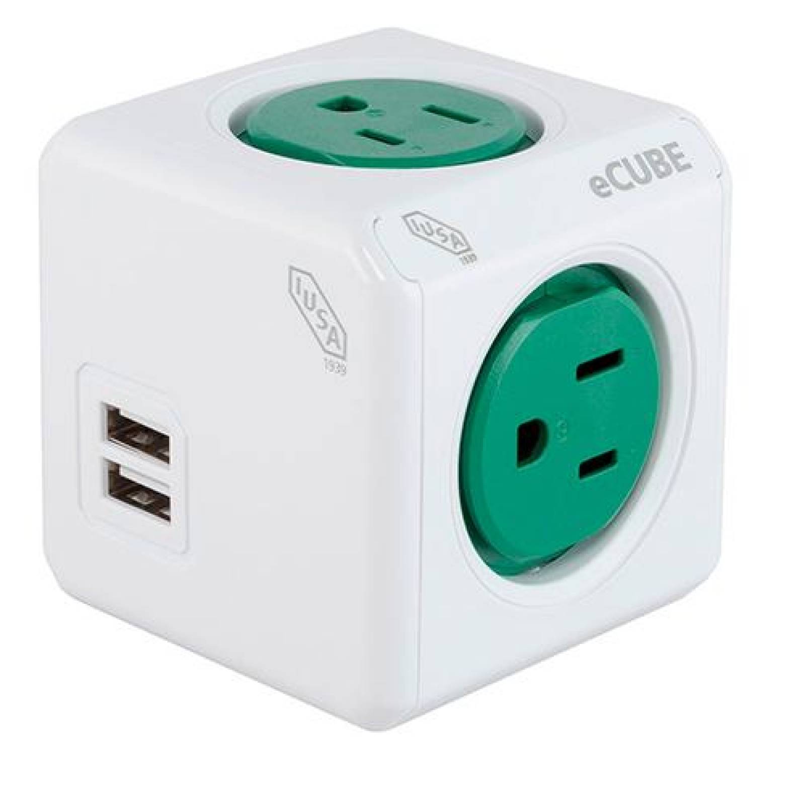 Multicontacto y Supresor de Picos eCUBE 2 puertos USB 