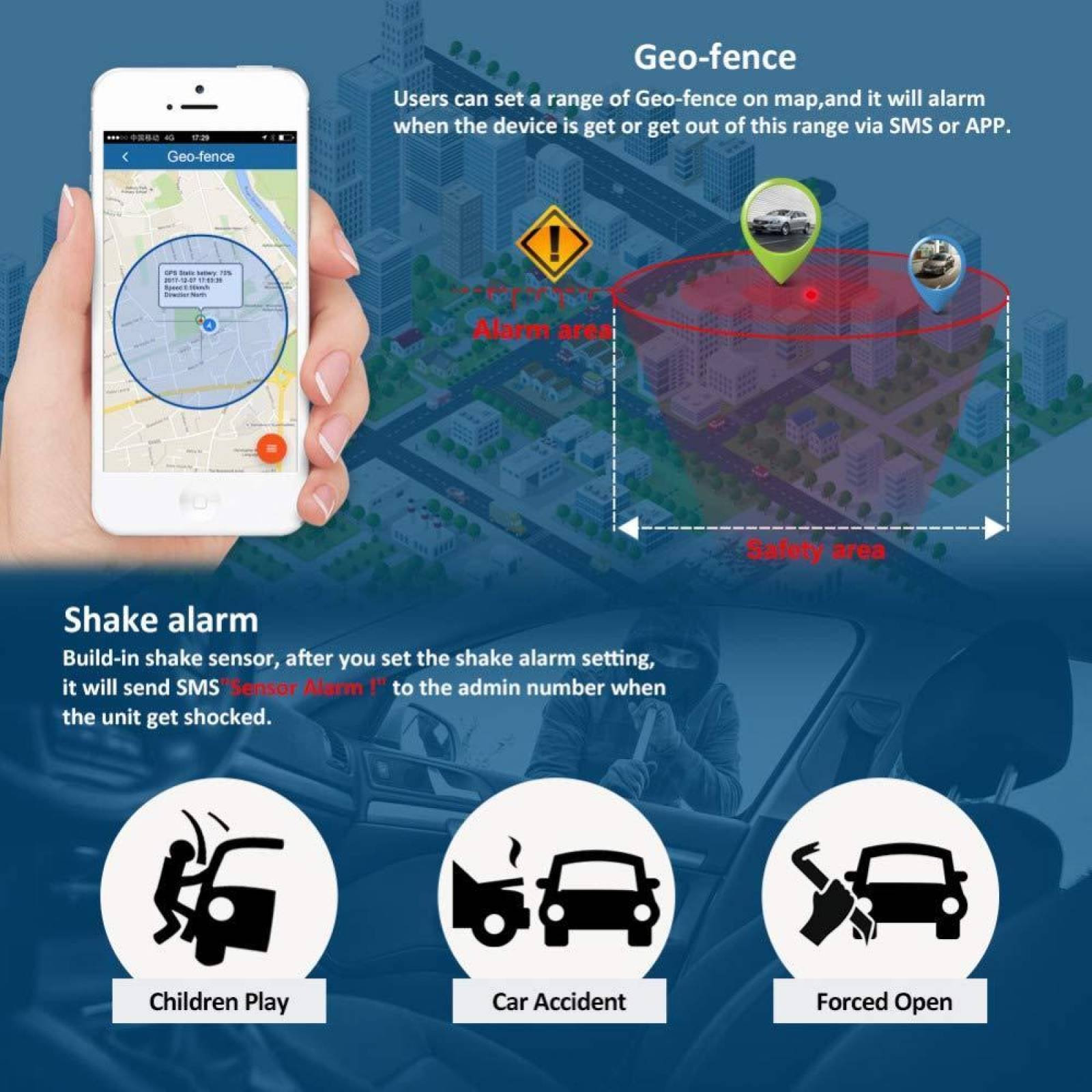 BINDEN Rastreador GPS TK913 con Imán y Micrófono Ideal para Vehículo Moto o Personas Batería por hasta 25 Días 