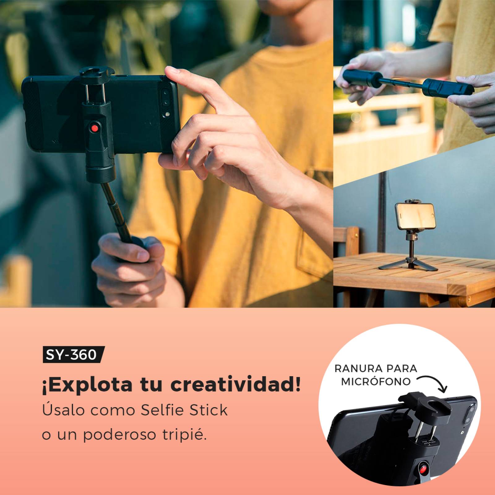 Selfie Stick Binden Multifuncional Tripié Sy-360 Compacto 