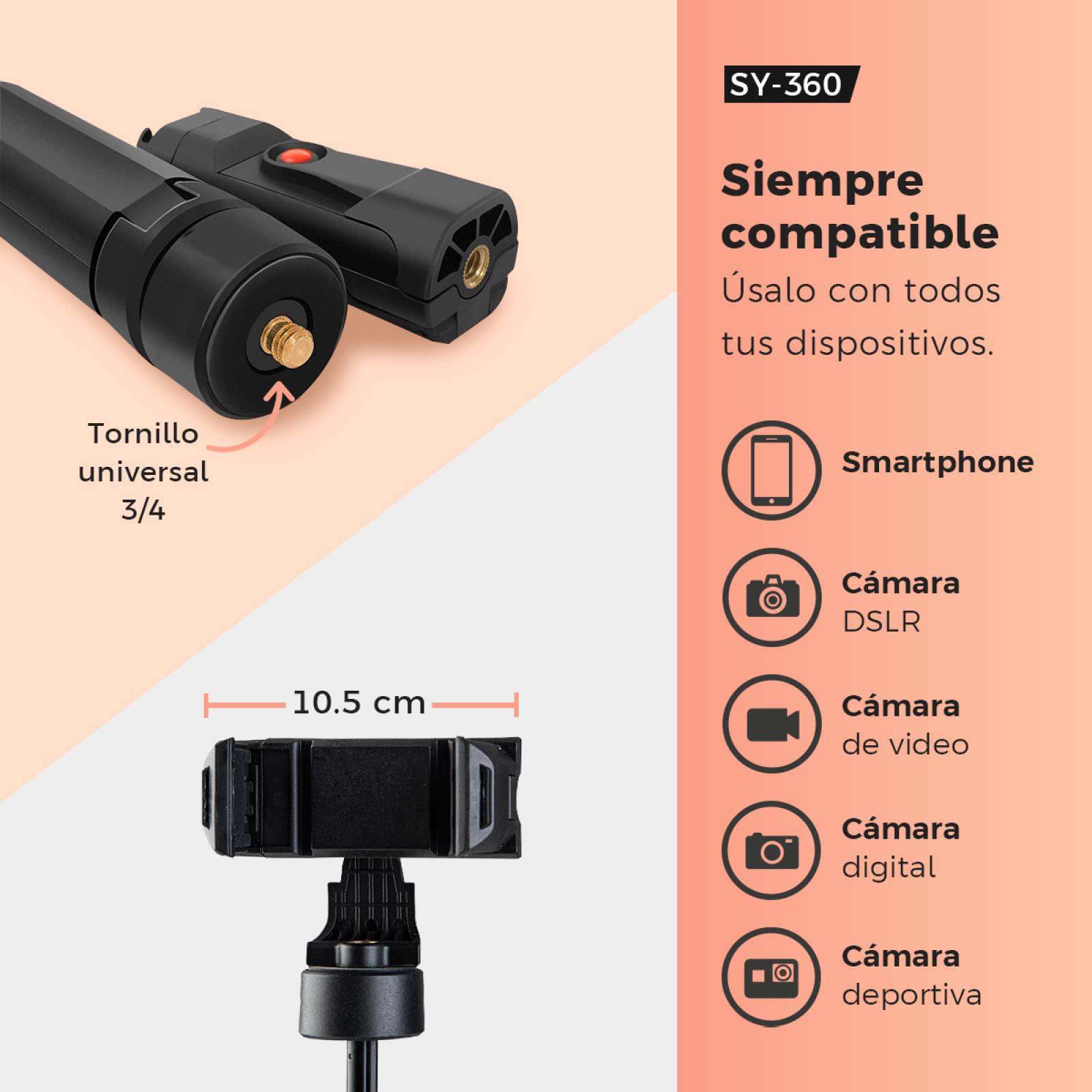 Selfie Stick Binden Multifuncional Tripié Sy-360 Compacto 