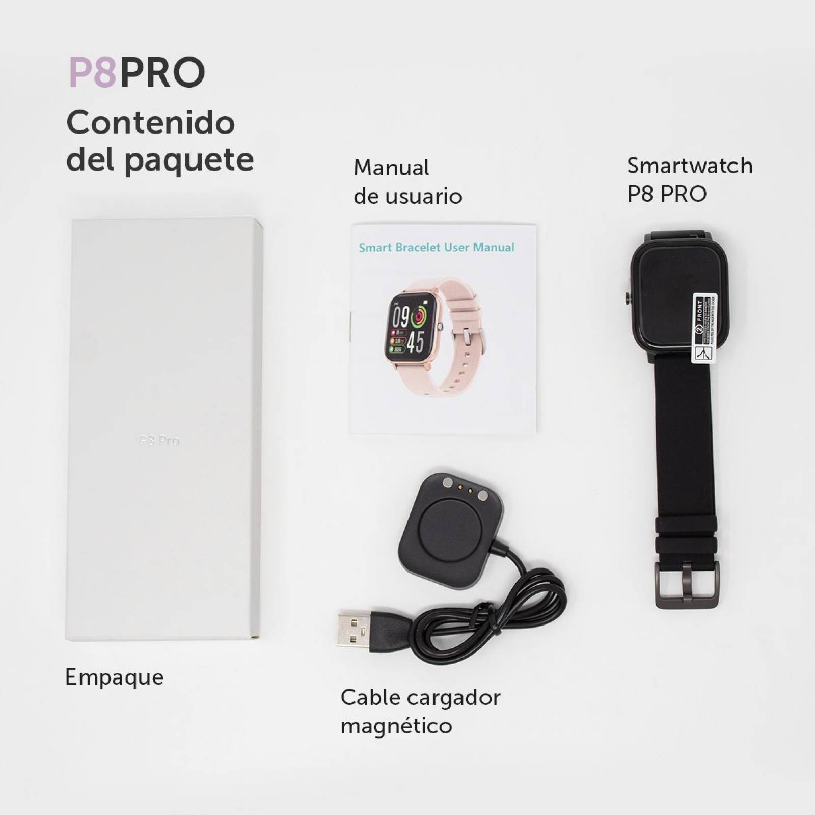 Smartwatch BINDEN P8 PRO Touch Salud y Deportivo iOS/Android Negro