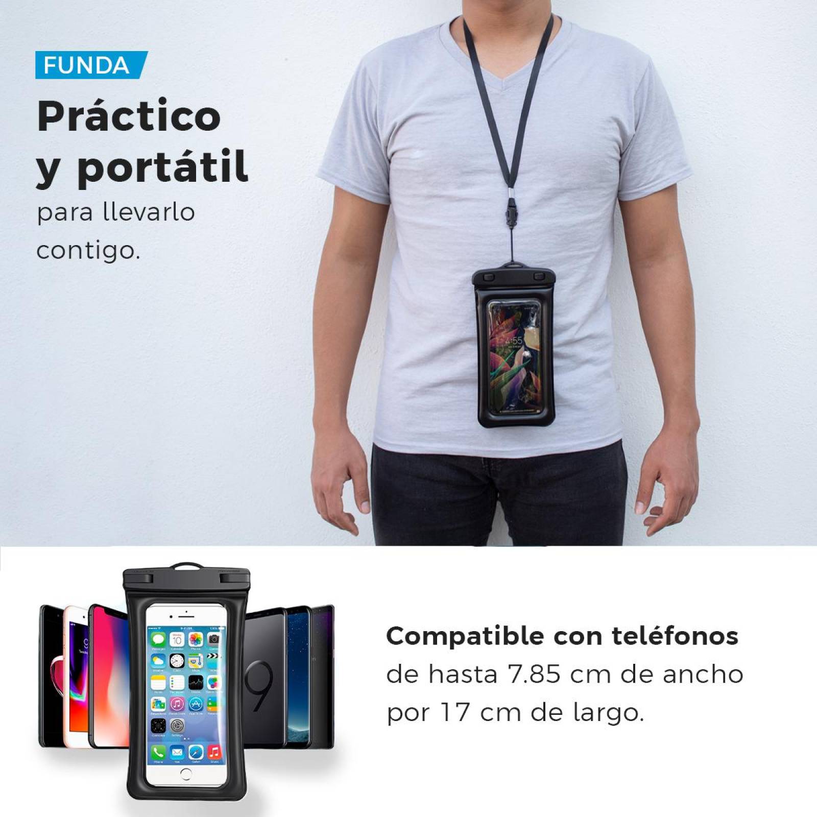 Kit 3 Fundas Protectoras BINDEN cn Flotador para Smartphones 
