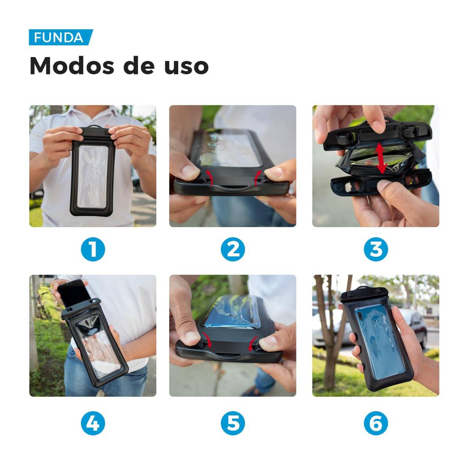 Kit 3 Fundas Protectoras BINDEN cn Flotador para Smartphones 