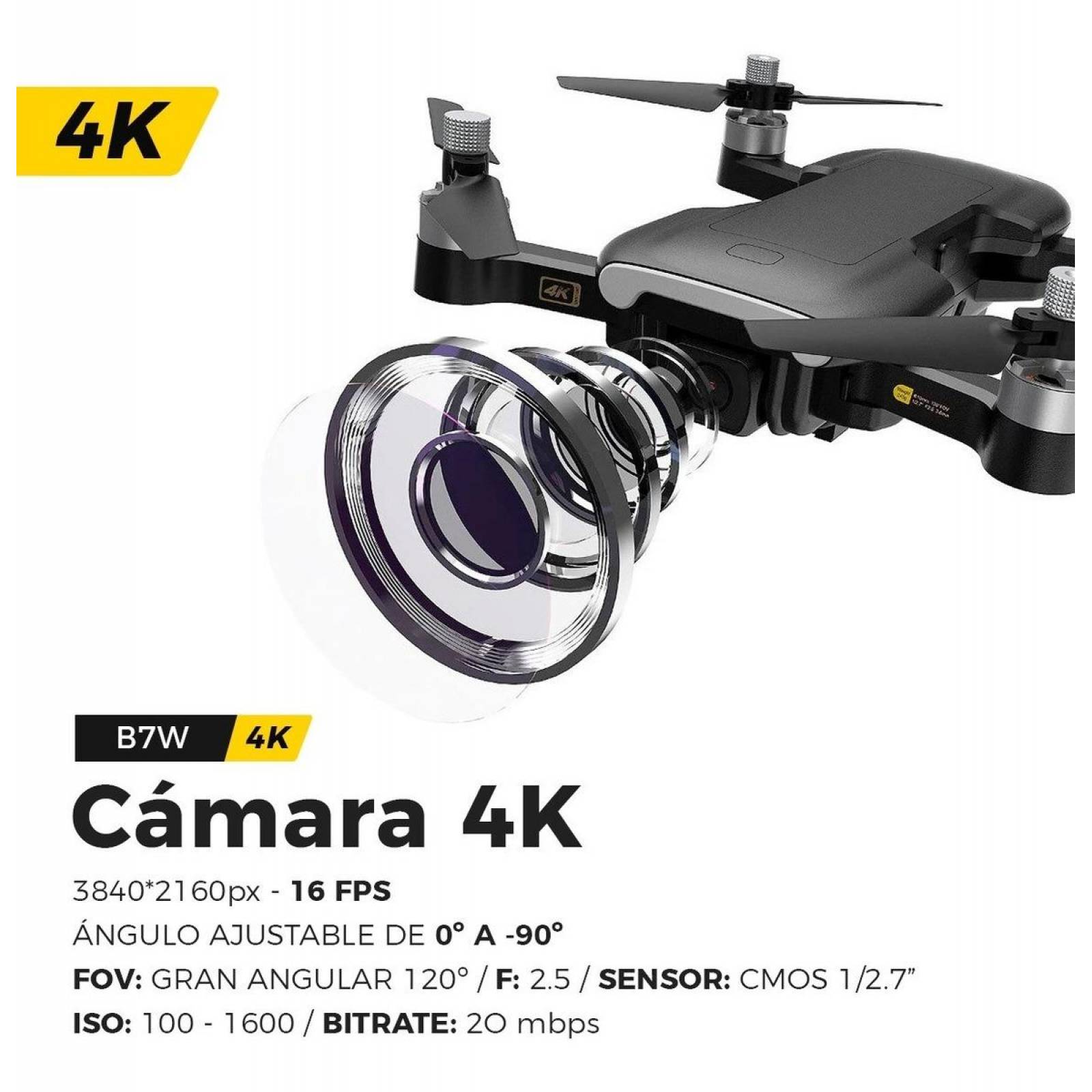 Drone Binden B7 Semi Profesional Plegable Cámara 4k, 15 Min