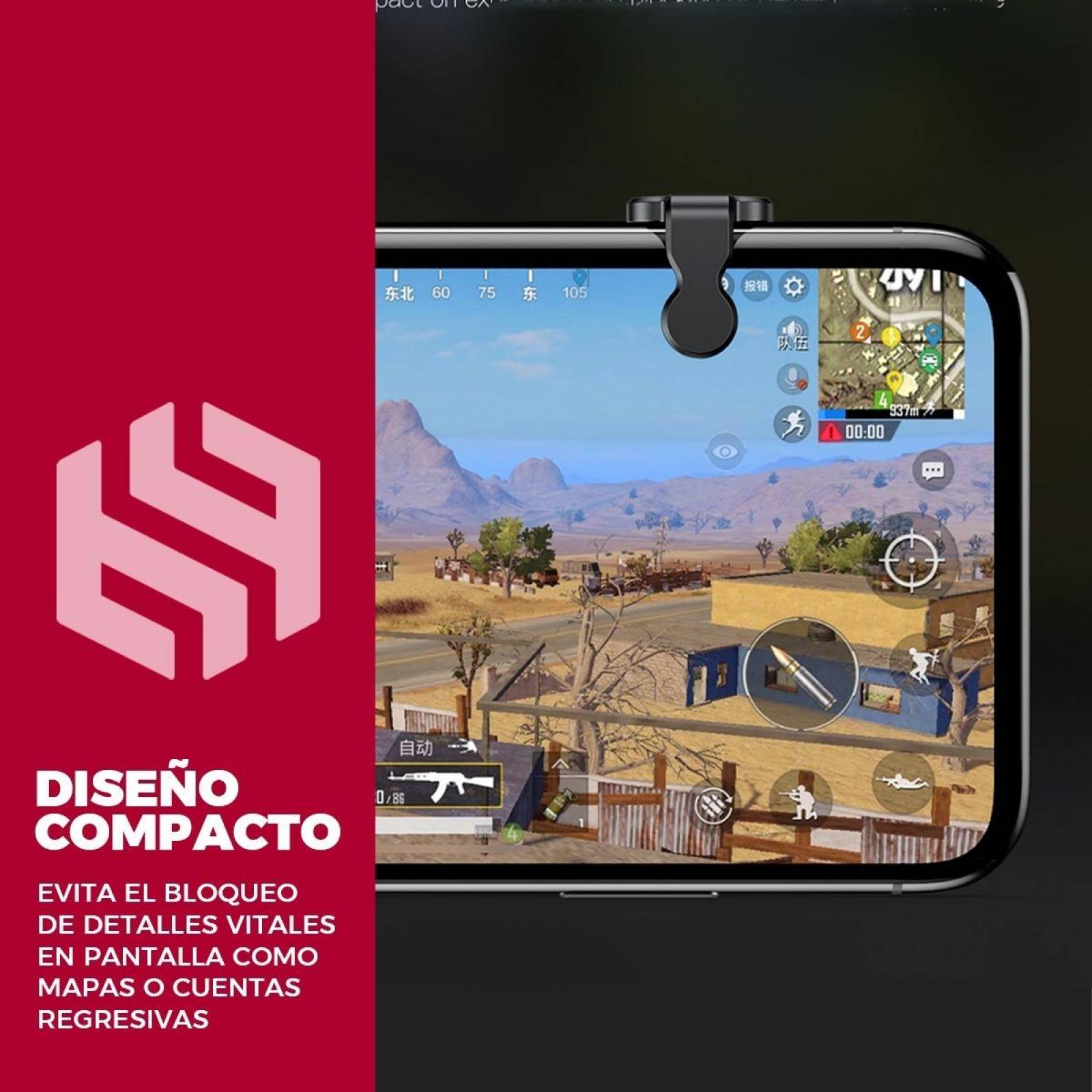 Gatillos Para Celular Binden Red Dot Fortnite Pugb (negros) 