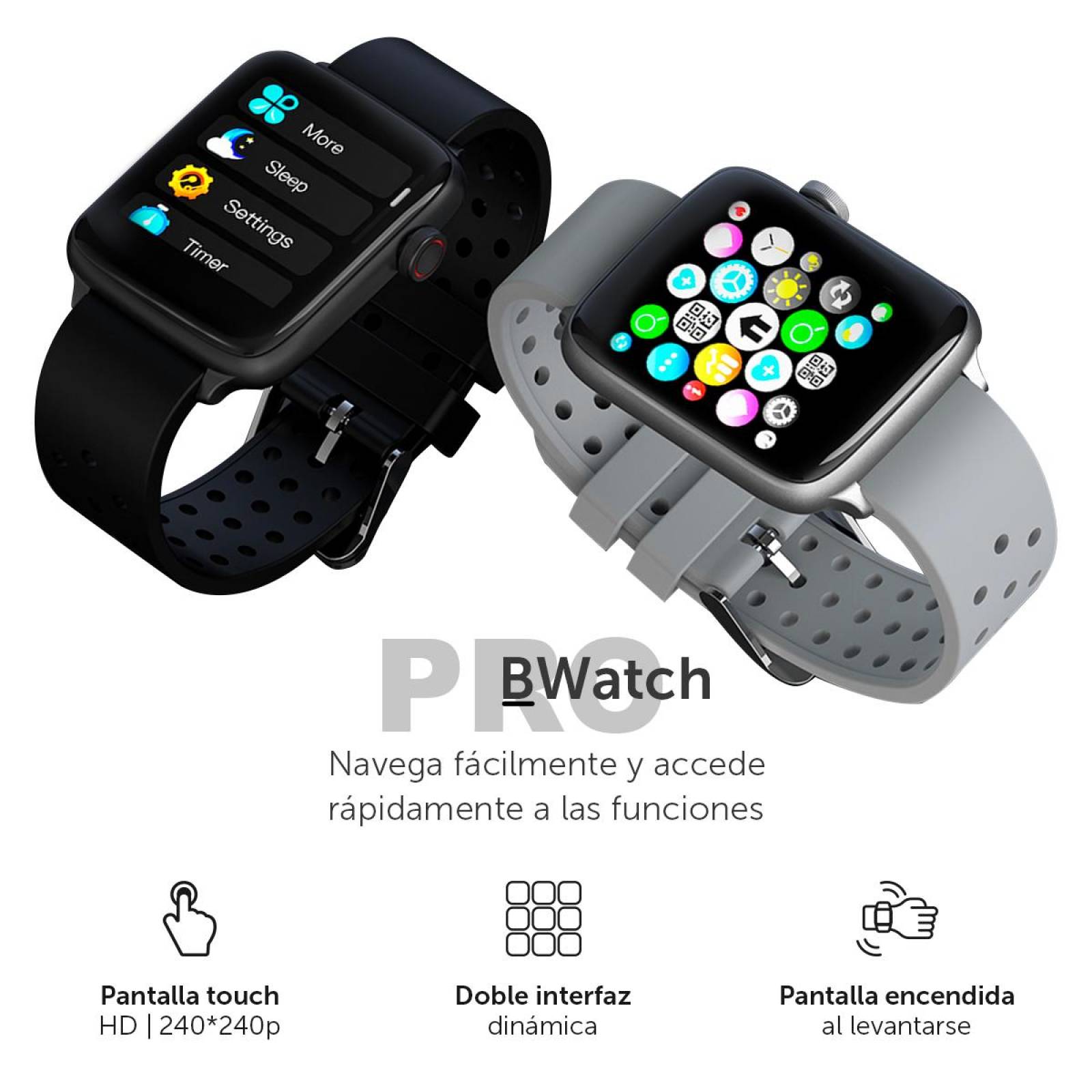 Smartwatch BINDEN Bwatch Pro Notificaciones IP68 Negro