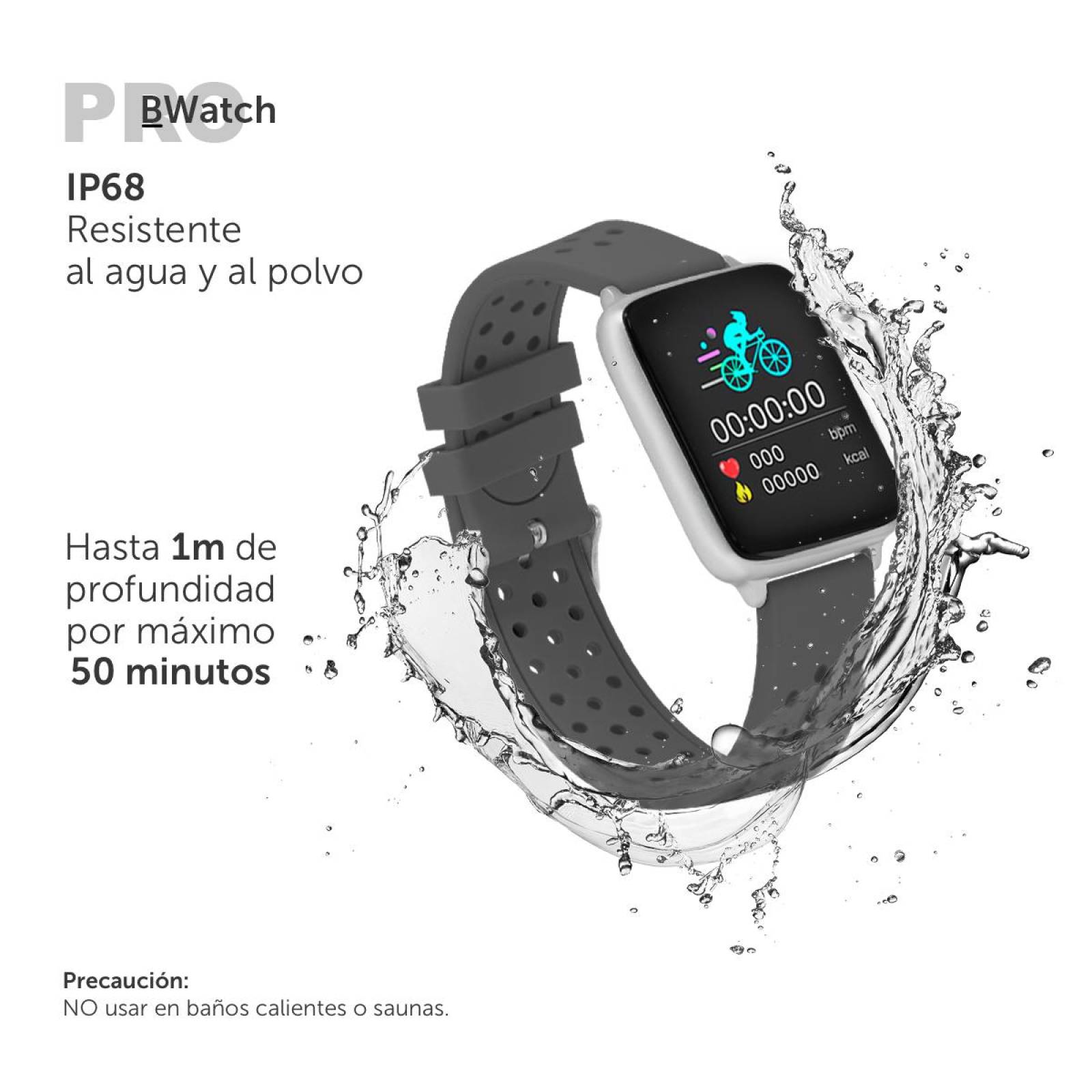 Smartwatch BINDEN Bwatch Pro Notificaciones IP68 Gris