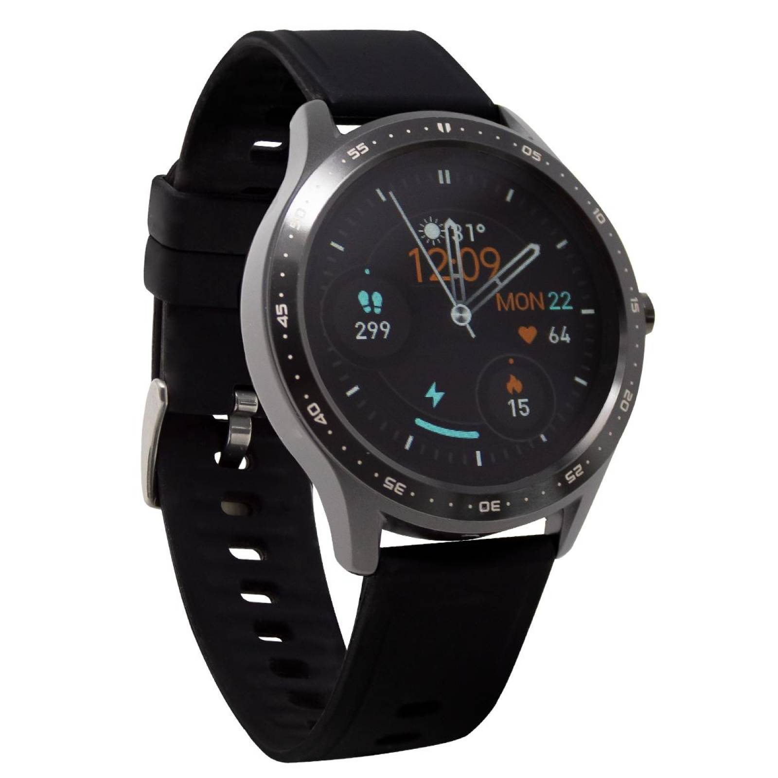 Smartwatch BINDEN SKY 5 Notificaciones, Asistente, Deportes Negro Silicón