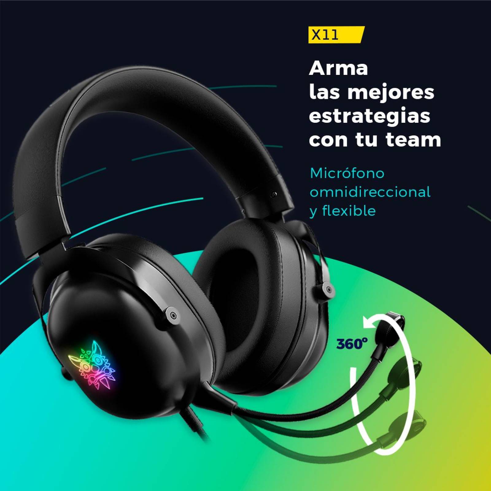 Audífonos Gamer BINDEN X11 Sonido Estéreo Reducción d/Ruido 