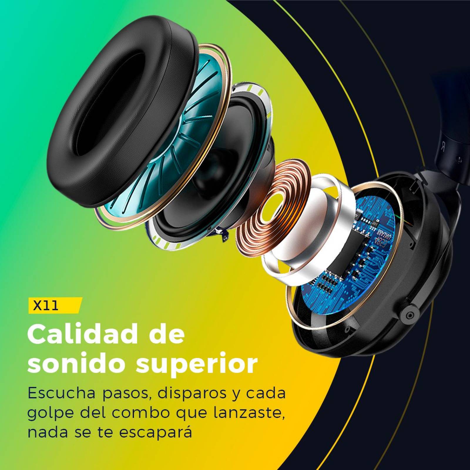 Audífonos Gamer BINDEN X11 Sonido Estéreo Reducción d/Ruido 