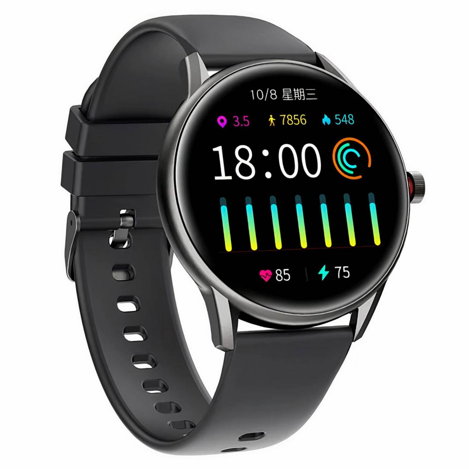 Smartwatch BINDEN KW06Pro Salud Deportes IP68, Android/iOS Negro