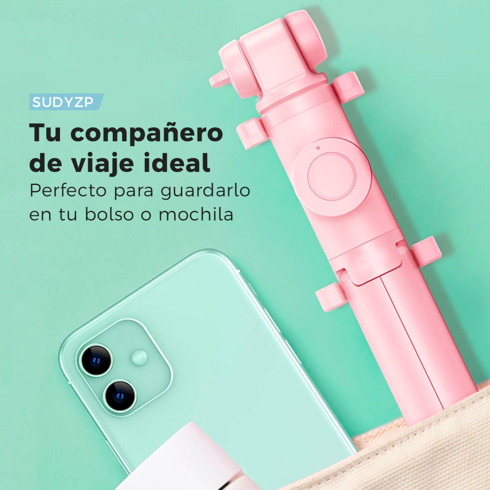 Selfie Stick BINDEN E01 2 en 1 Control BT Plegable Negro