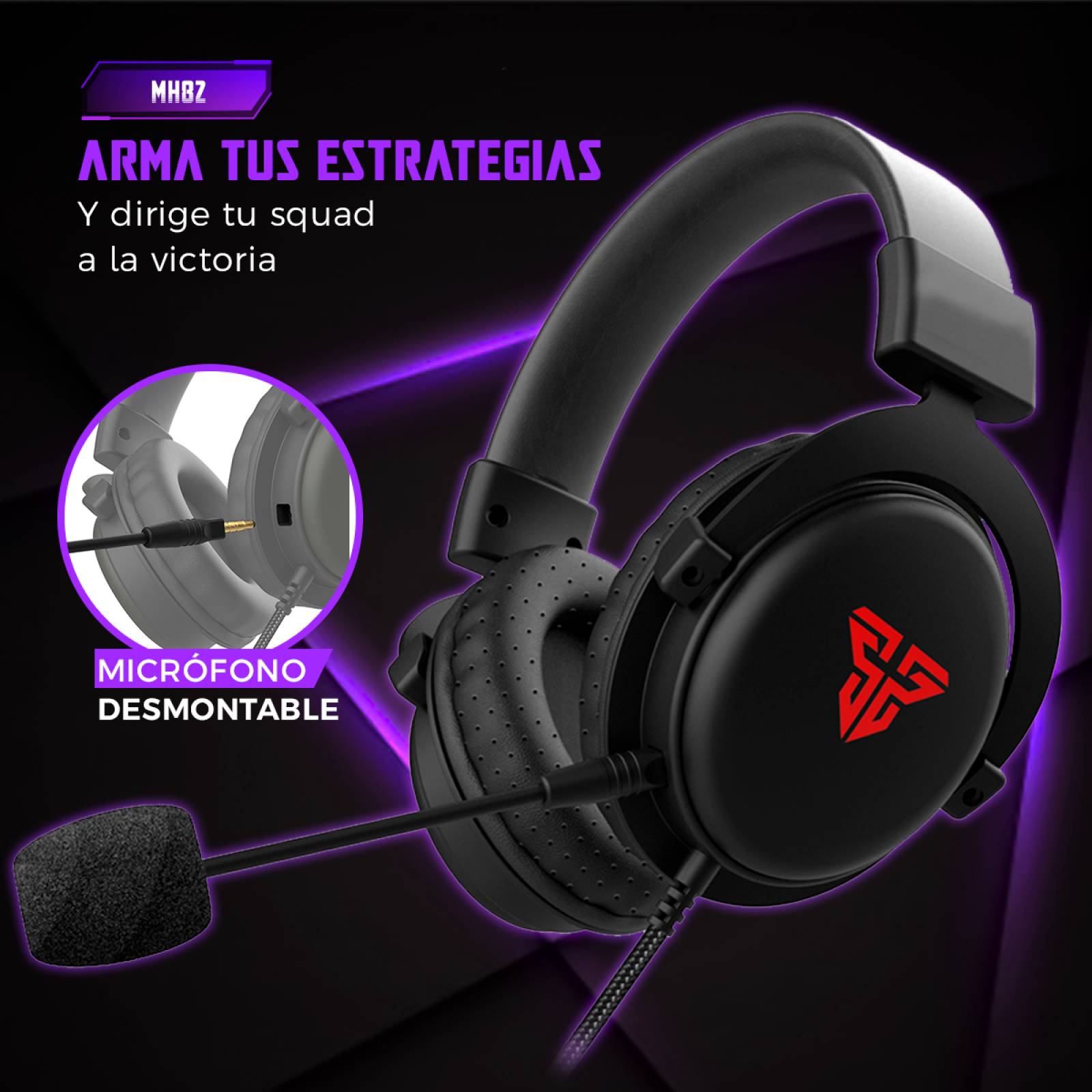 Audífonos Gamer BINDEN MH82 Micrófono Desmontable Ligeros 