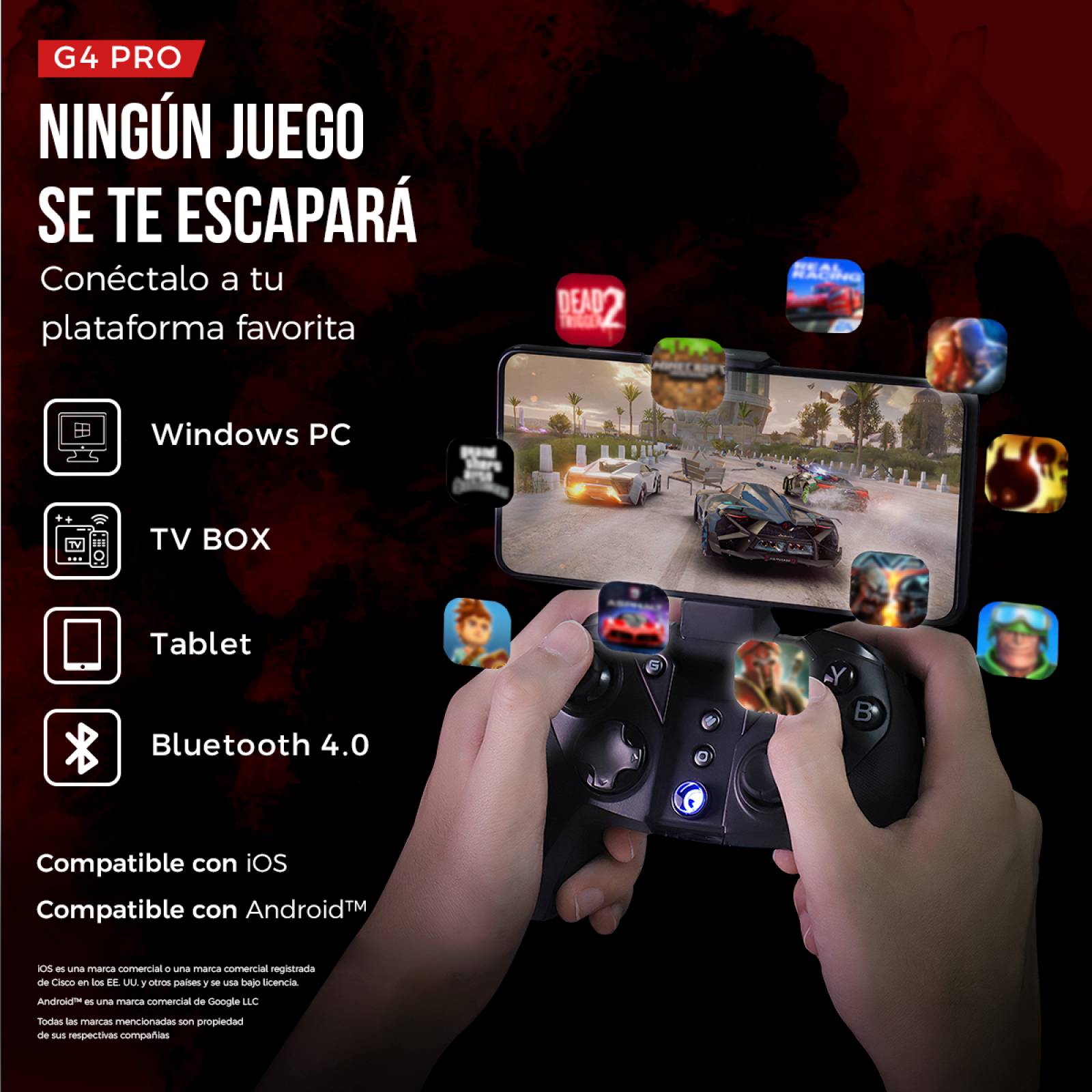 Control Gamer BINDEN G4 PRO Giroscopio Botón Turbo 